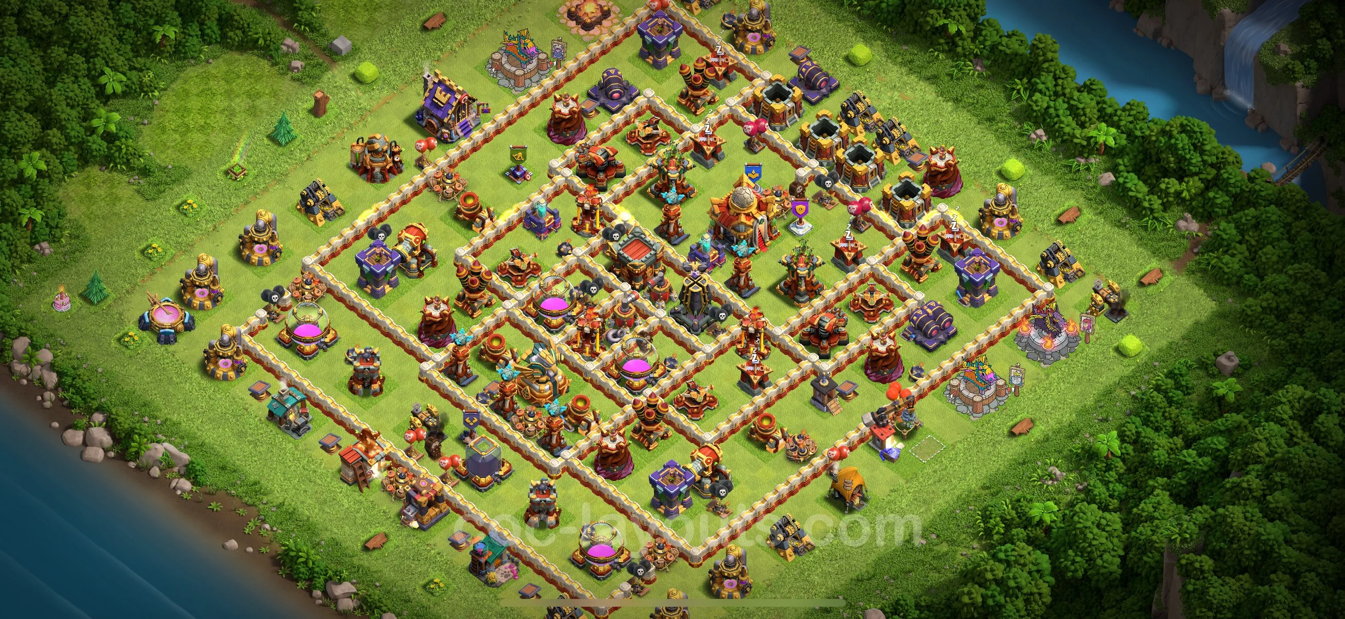 Anti 3 Stars Base TH16 with Link - best plan / layout / design - Clash of Clans - (#37) — Захист TH16