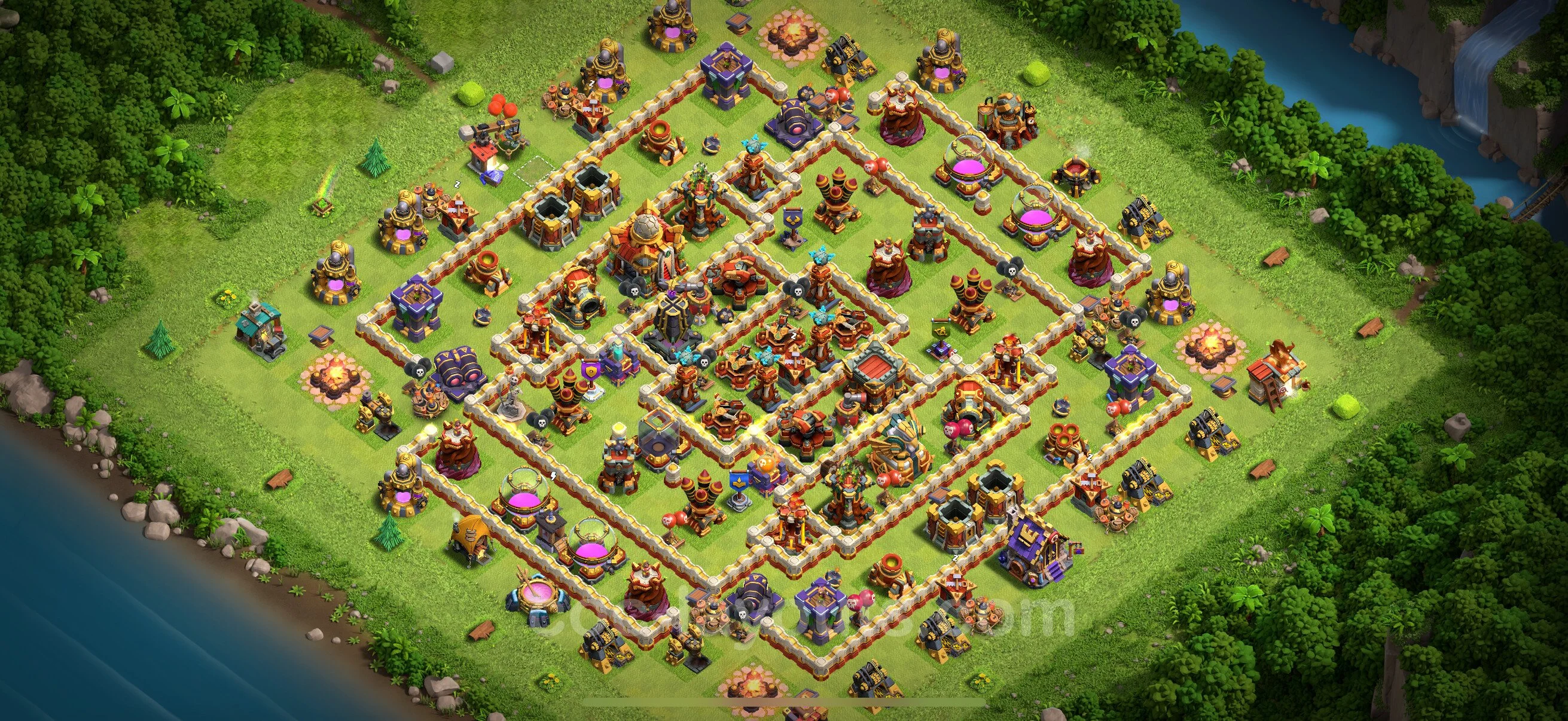 Anti 3 Stars Base TH16 with Link, Hybrid - best plan / layout / design - Clash of Clans - (#41) — Defense TH16