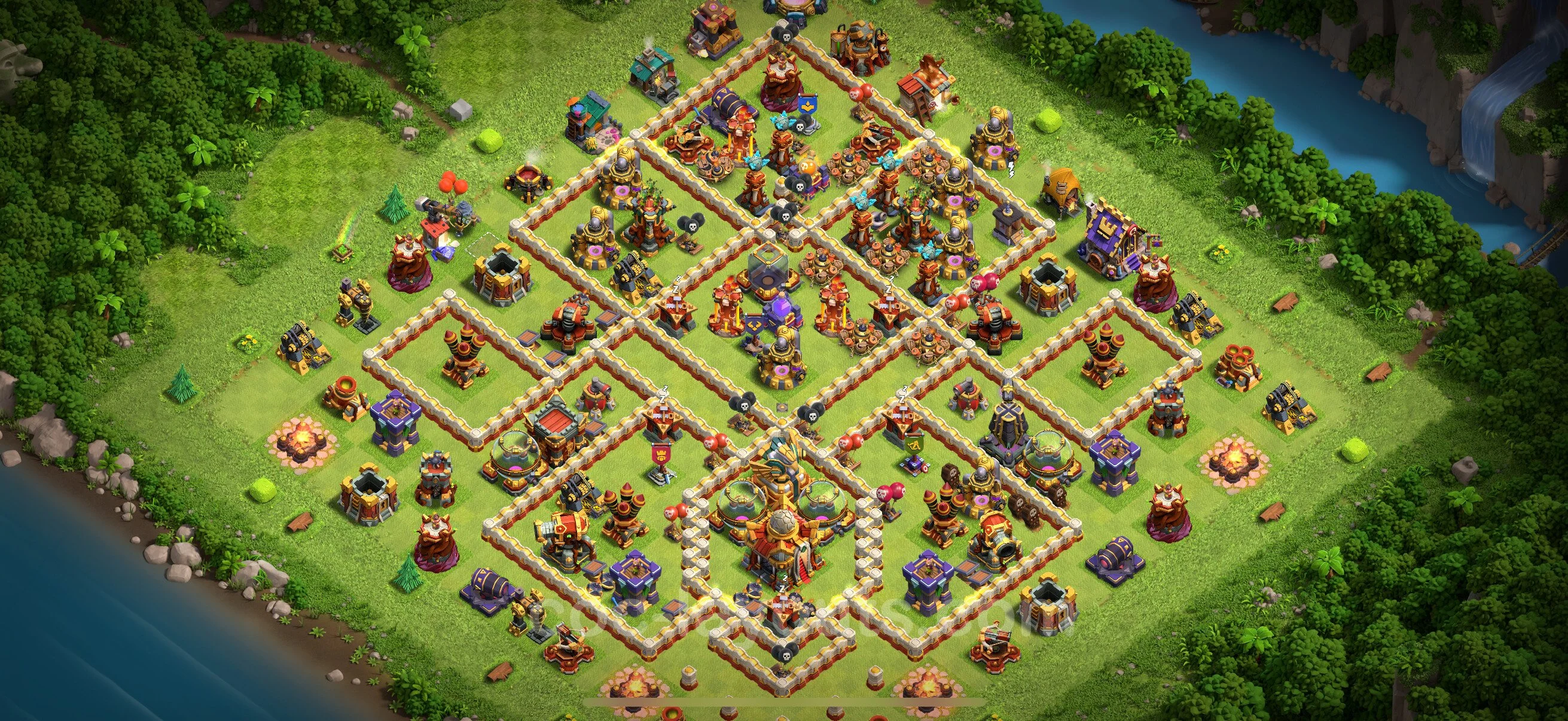 Defense (Trophy) Base TH16 with Link - plan / layout / design - Clash of Clans - (#42) — Защита TH16
