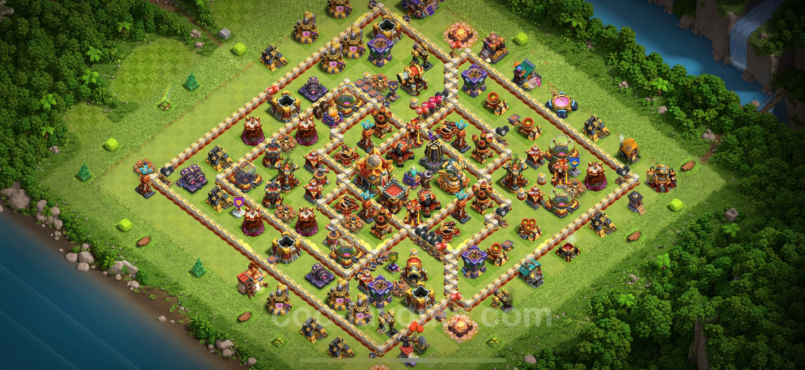 Anti 2 Stars Base TH16 with Link, Hybrid - best plan / layout / design - Clash of Clans - (#45) — Obrona TH16