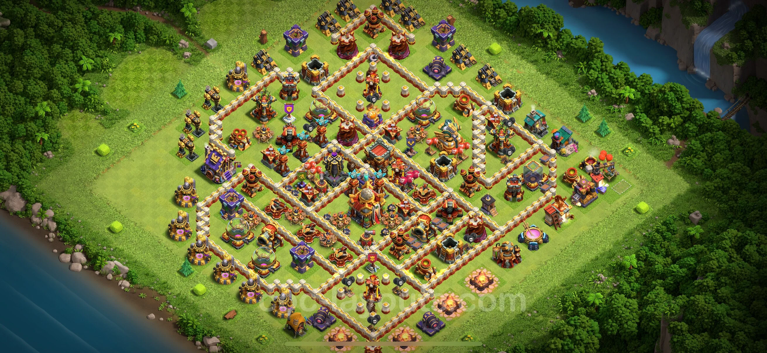 Anti 3 Stars Base TH16 with Link - best plan / layout / design - Clash of Clans - (#46) — Защита TH16