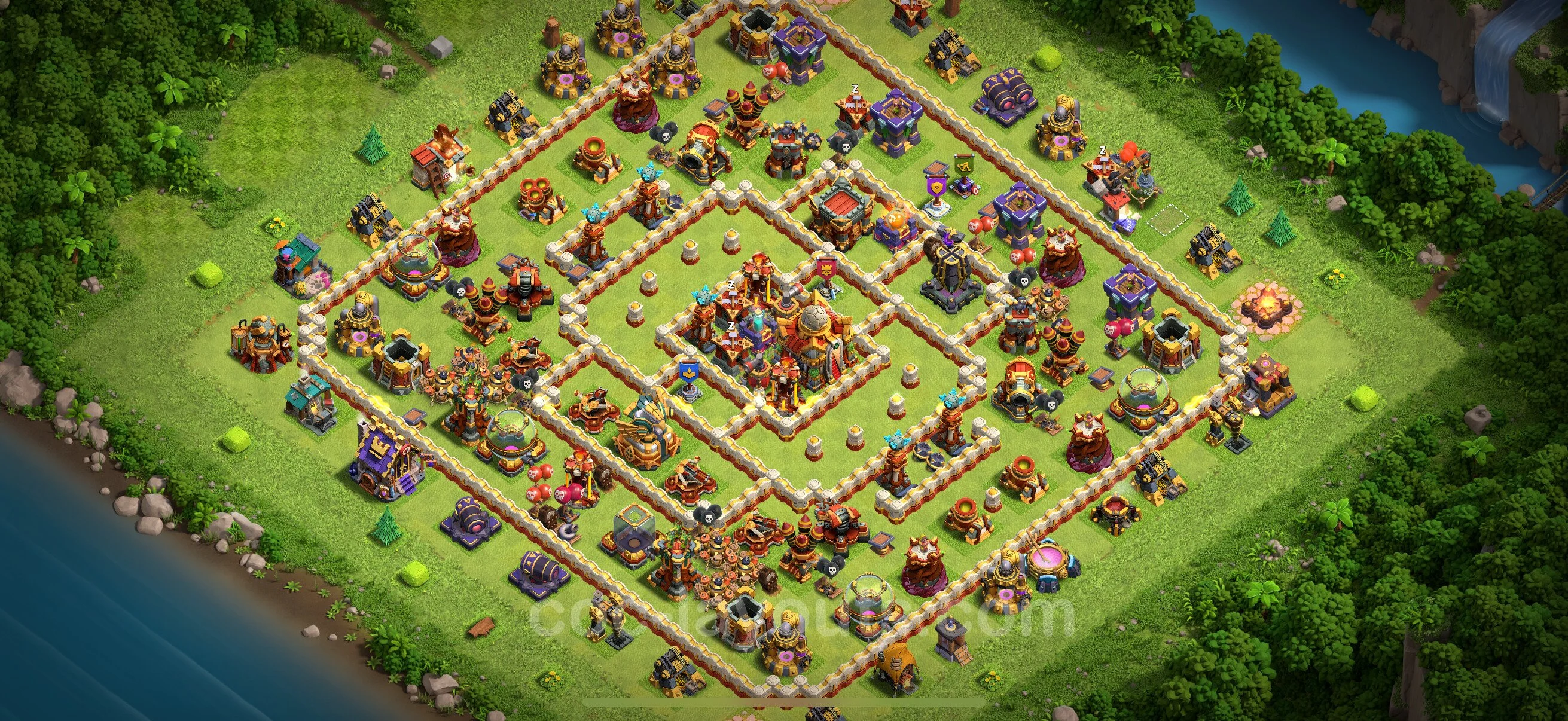 Defense (Trophy) Base TH16 with Link, Hybrid - plan / layout / design - Clash of Clans - (#47) — Défense TH16