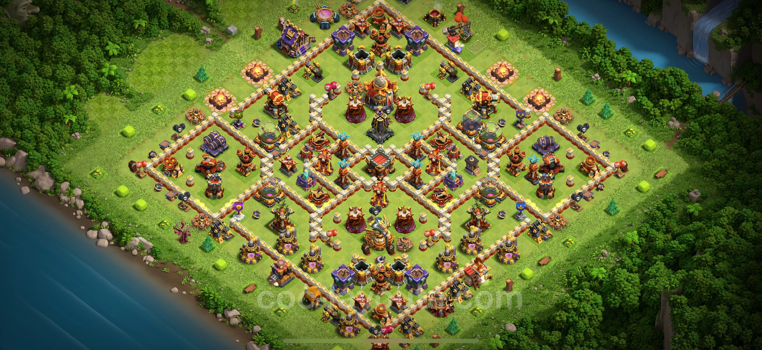 Anti 3 Stars Base TH16 with Link, Hybrid - best plan / layout / design - Clash of Clans 2026 - (#56) — Verteidigung TH16