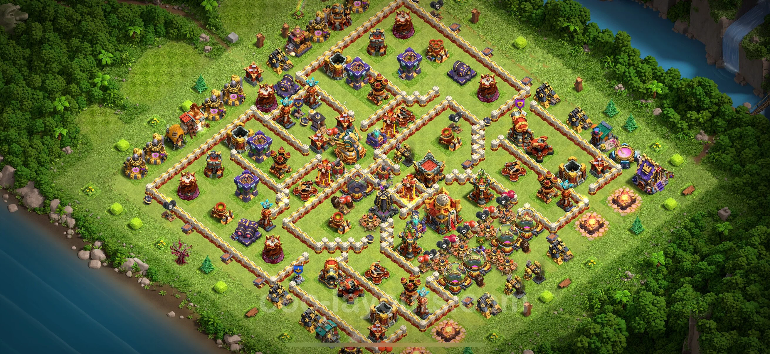 Defense (Trophy) Base TH16 with Link - plan / layout / design - Clash of Clans 2026 - (#57) — Защита TH16