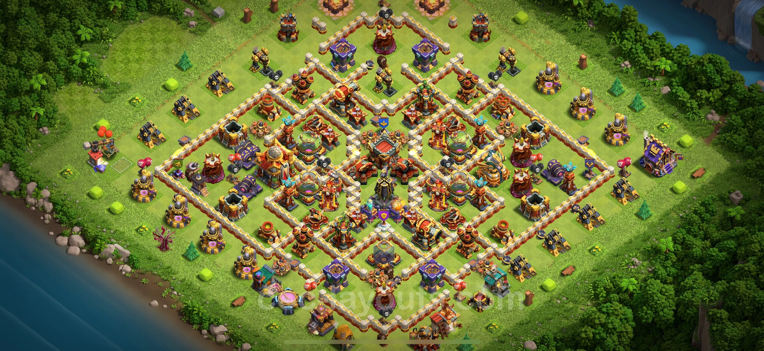 Defense (Trophy) Base TH16 with Link - plan / layout / design - Clash of Clans 2026 - (#59) — Verteidigung TH16