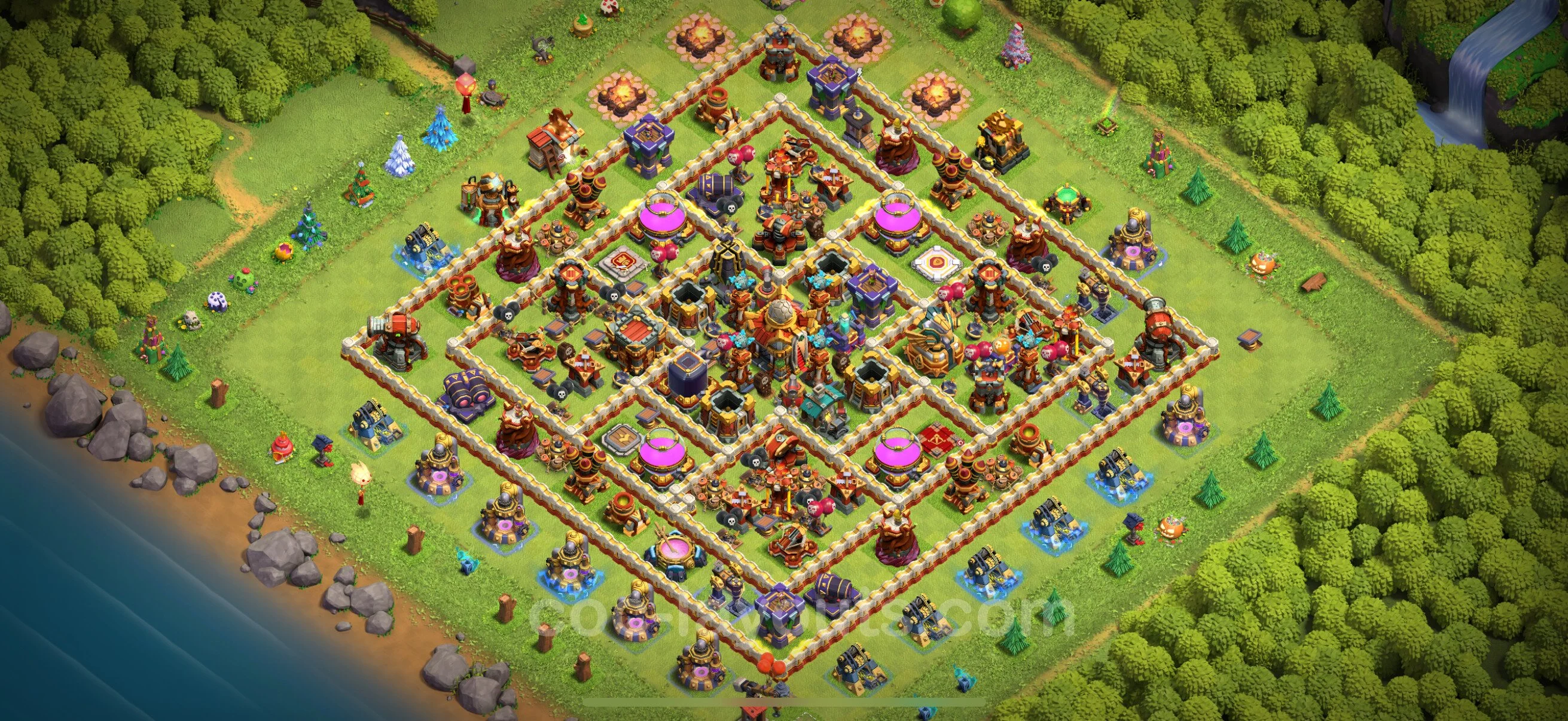 Defense (Trophy) Base TH16 with Link, Hybrid - plan / layout / design - Clash of Clans - (#6)