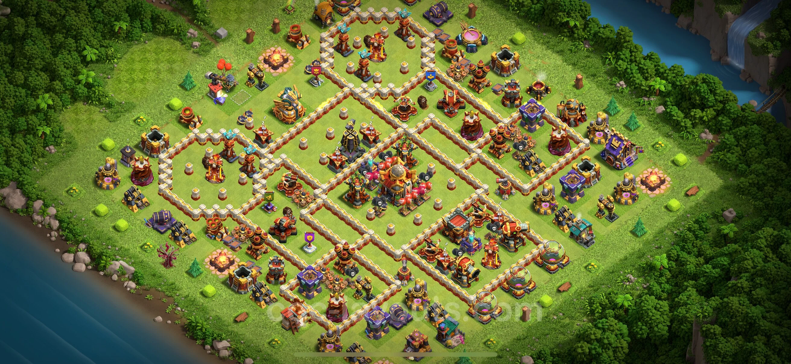 Defense (Trophy) Base TH16 with Link, Legend League - plan / layout / design - Clash of Clans 2026 - (#61) — Verdediging TH16
