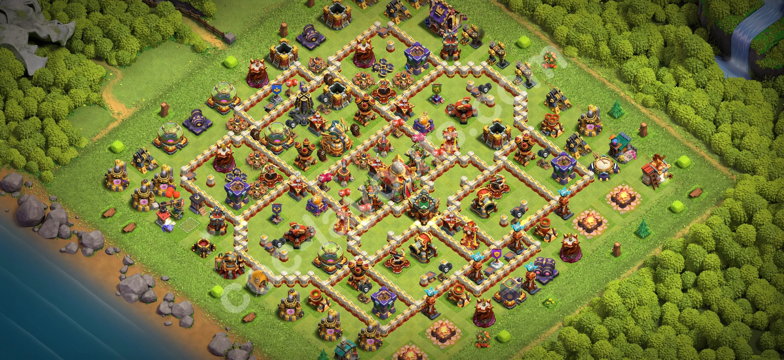 Defense (Trophy) Base TH16 with Link, Legend League - plan / layout / design - Clash of Clans 2026 - (#68) — Obrona TH16