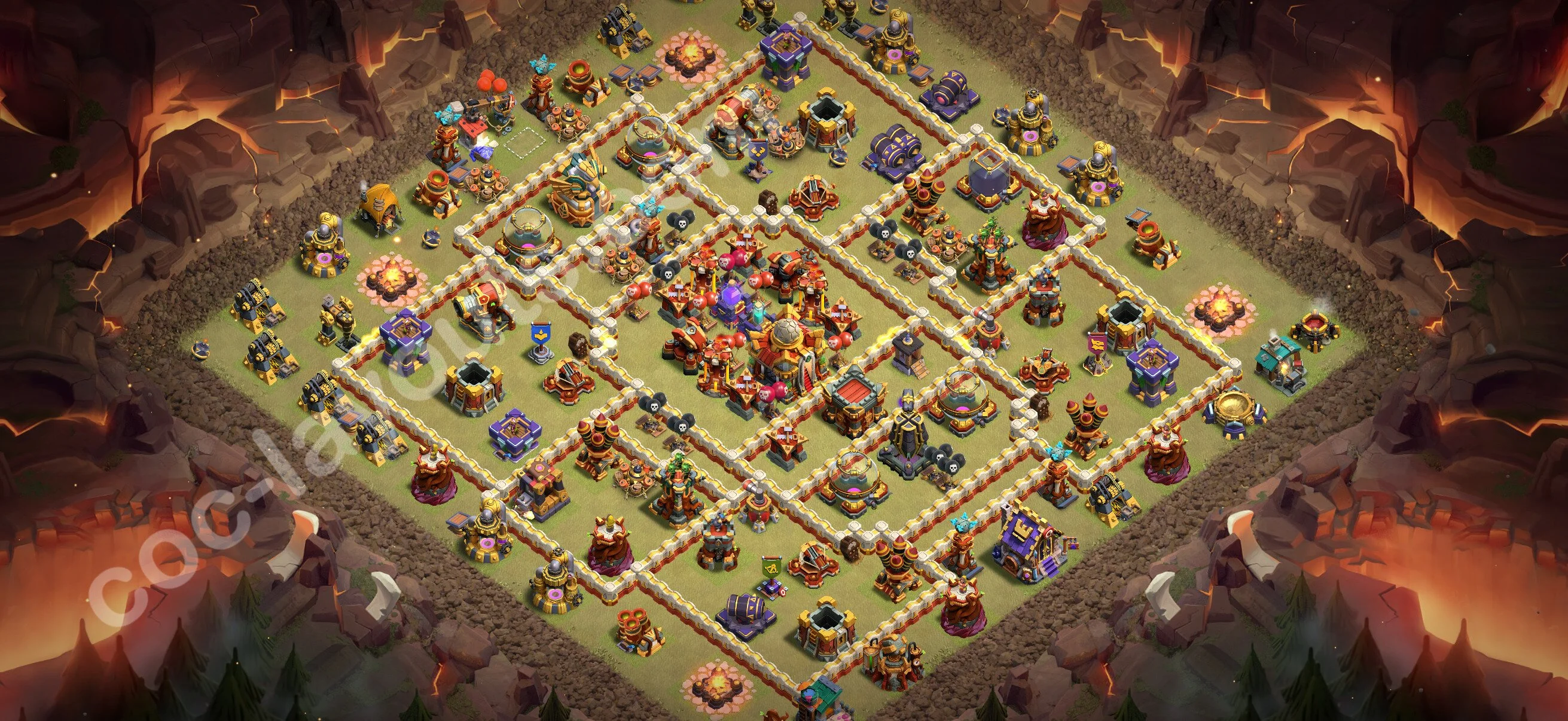 Defense (Trophy) Base TH16 with Link, Hybrid - plan / layout / design - Clash of Clans 2026 - (#72)