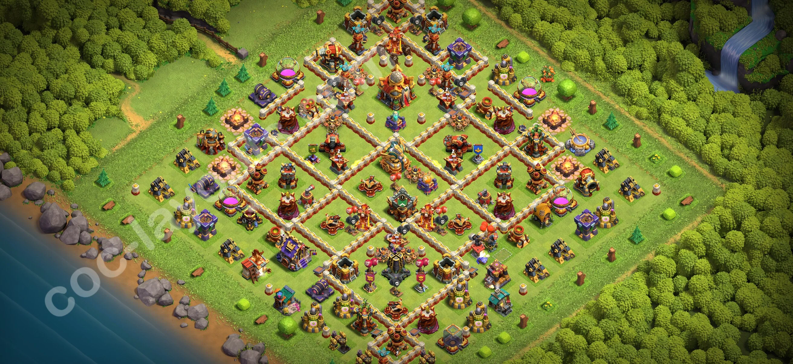 Anti 3 Stars Base TH16 with Link, Anti Air / Electro Dragon - best plan / layout / design - Clash of Clans 2026 - (#76) — Verteidigung TH16