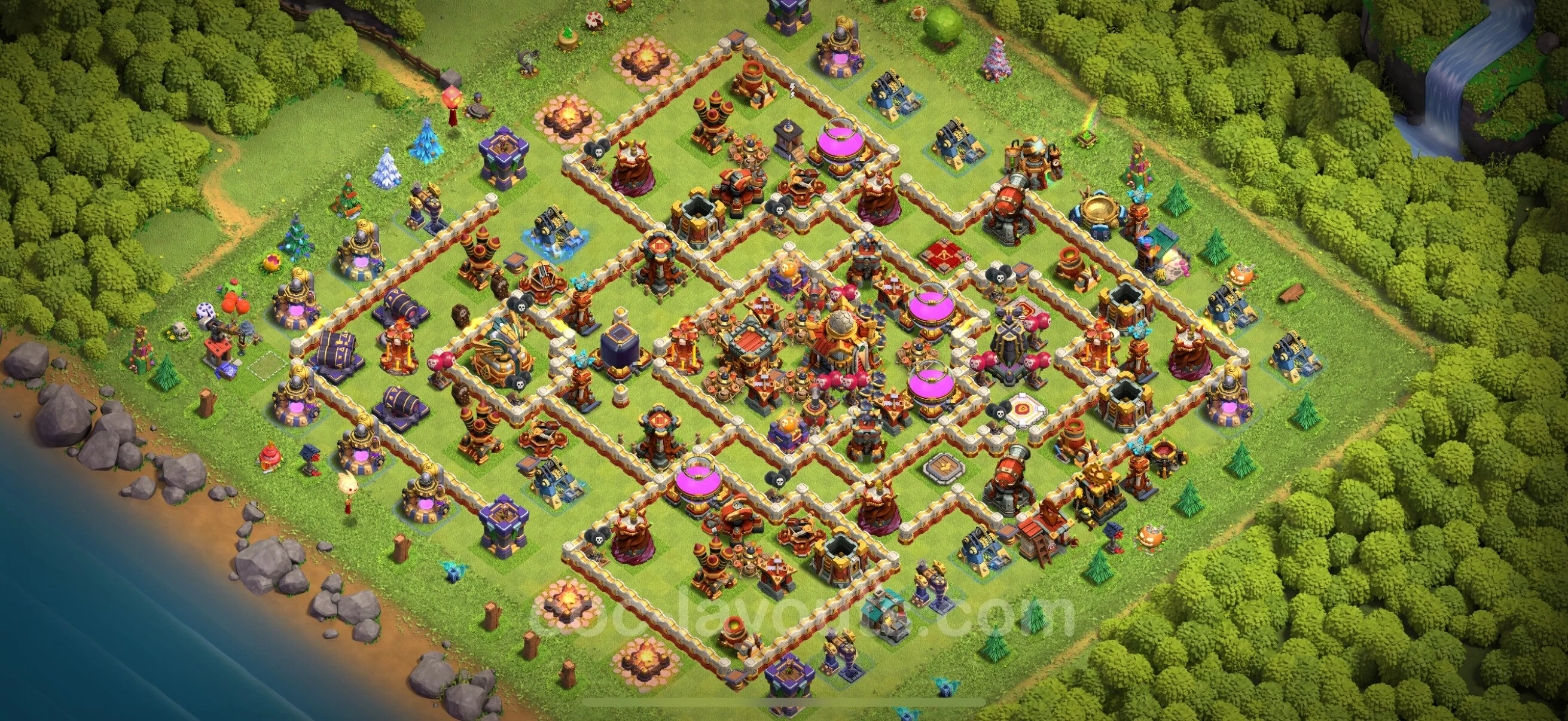 Defense (Trophy) Base TH16 with Link, Legend League - plan / layout / design - Clash of Clans - (#8) — Defense BH16