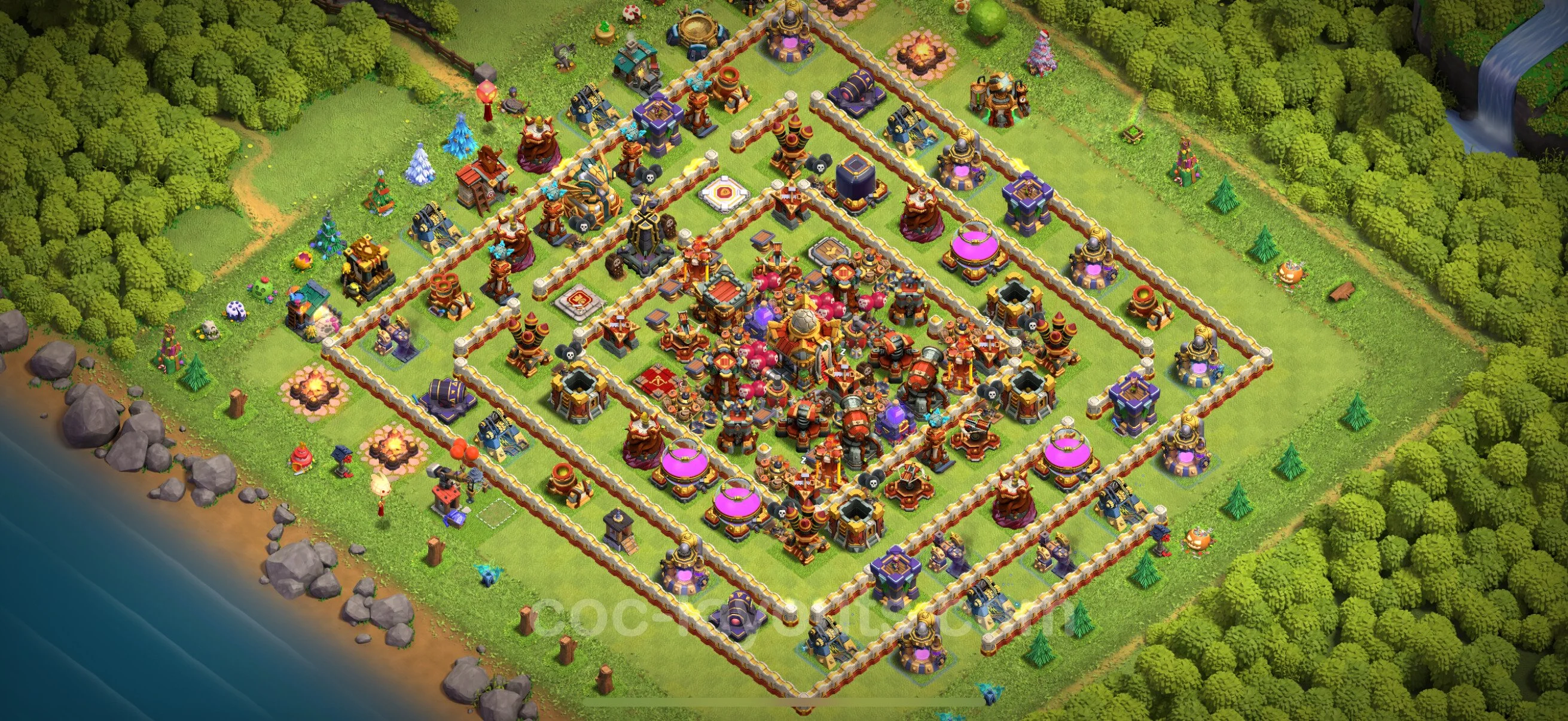 Farming Base TH16 with Link, Anti 3 Stars - plan / layout / design - Clash of Clans - (#13) — Фарм TH16