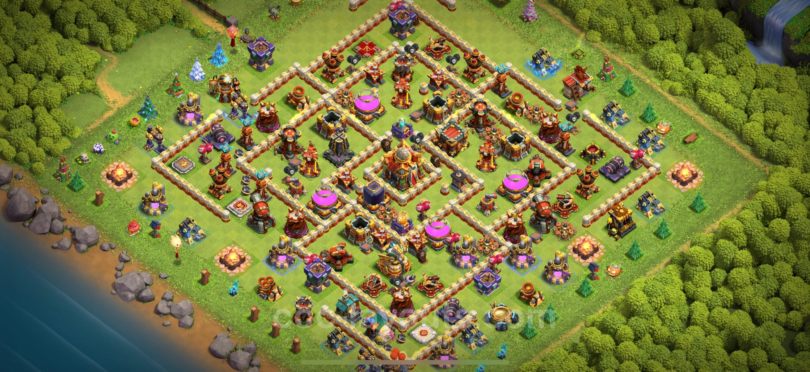 Farming Base TH16 with Link, Anti 3 Stars - plan / layout / design - Clash of Clans - (#14) — Farm TH16