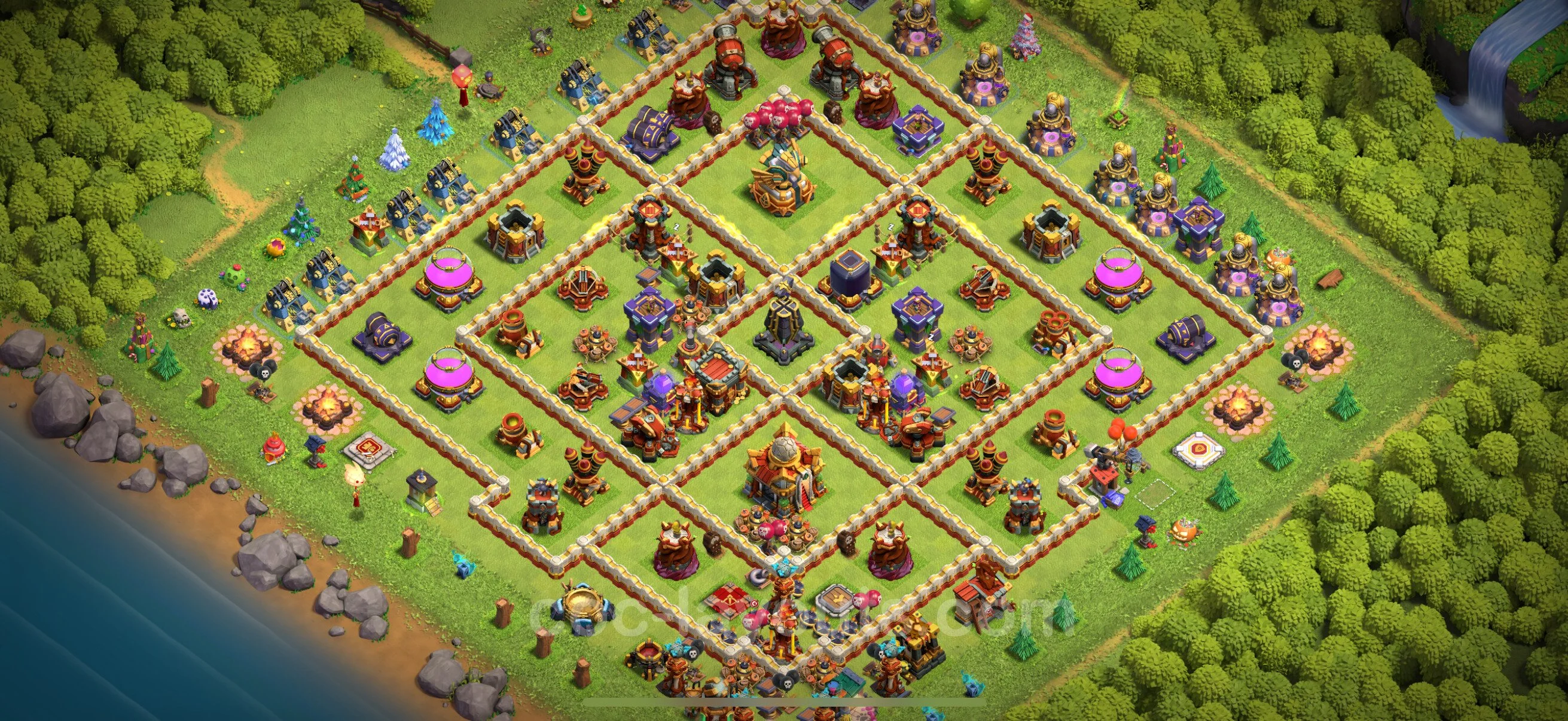 Farming Base TH16 with Link, Anti 3 Stars - plan / layout / design - Clash of Clans - (#15) — Farma TH16