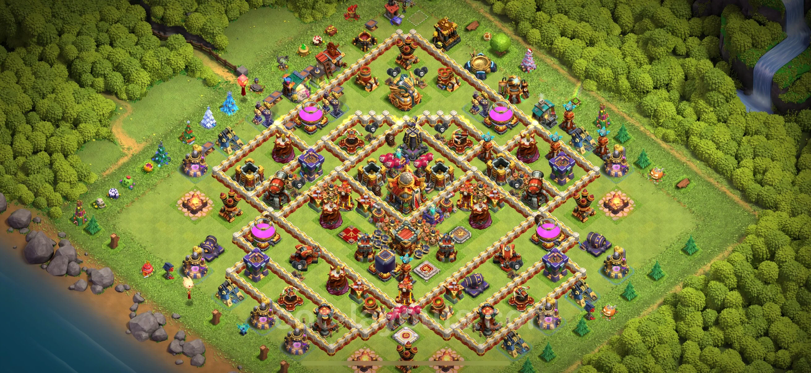 Farming Base TH16 with Link, Anti 3 Stars - plan / layout / design - Clash of Clans - (#16) — Farma TH16