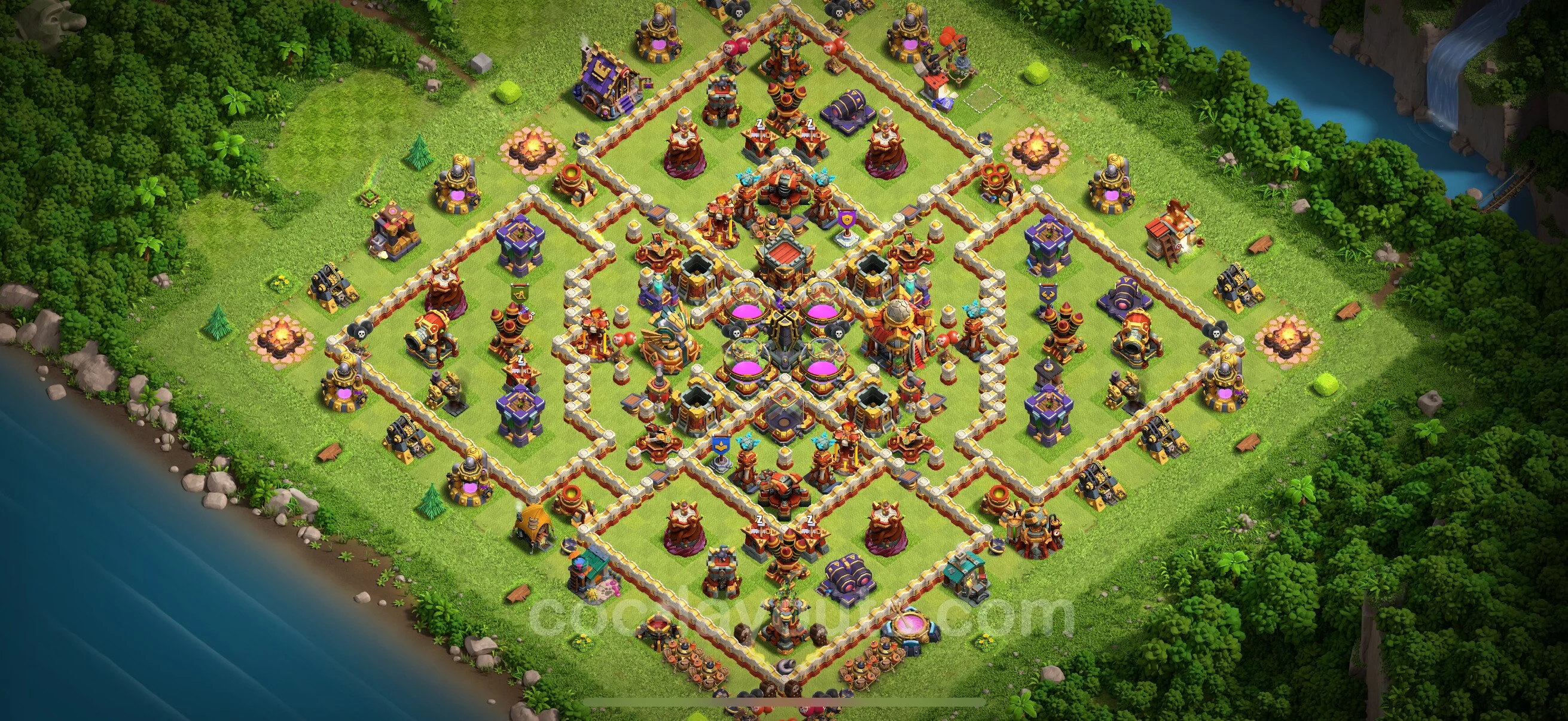 Farming Base TH16 with Link, Anti 3 Stars, Hybrid - plan / layout / design - Clash of Clans - (#25) — Фарм TH16