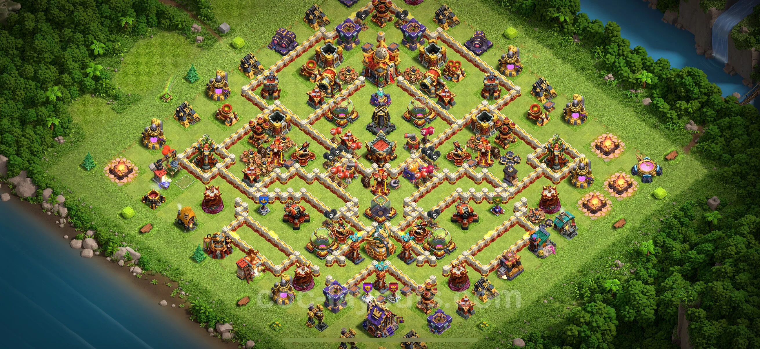 Farming Base TH16 with Link, Anti 3 Stars - plan / layout / design - Clash of Clans - (#26) — Farma TH16