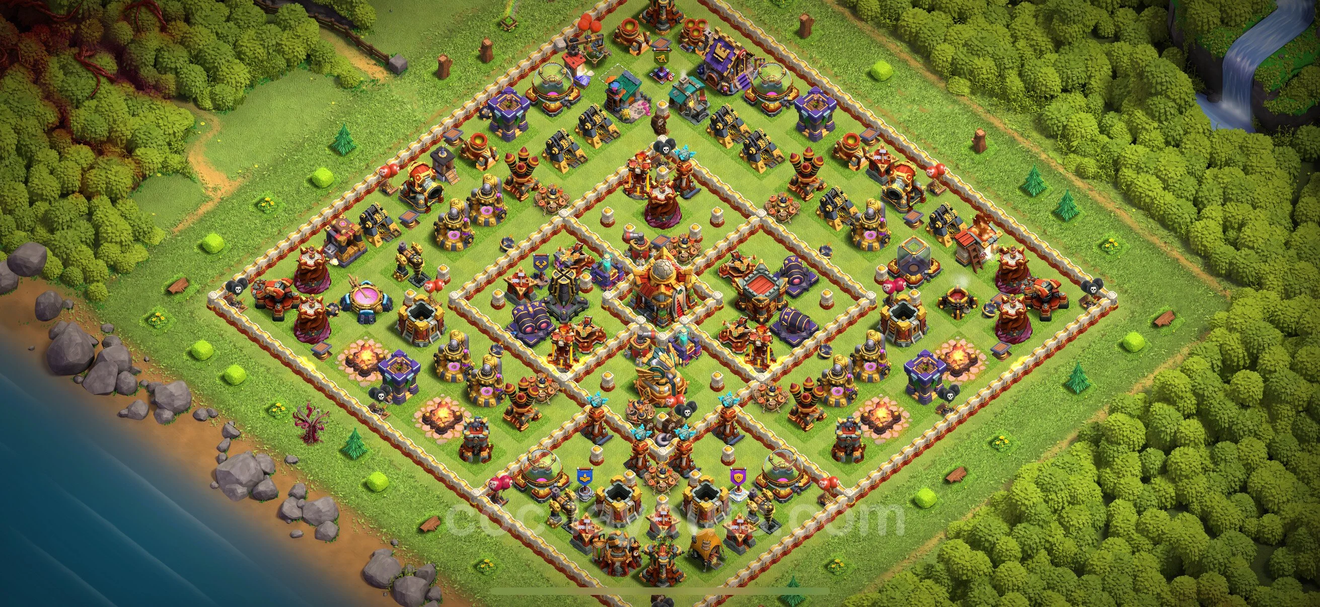 Farming Base TH16 with Link, Hybrid - plan / layout / design - Clash of Clans 2026 - (#28) — Фарм TH16
