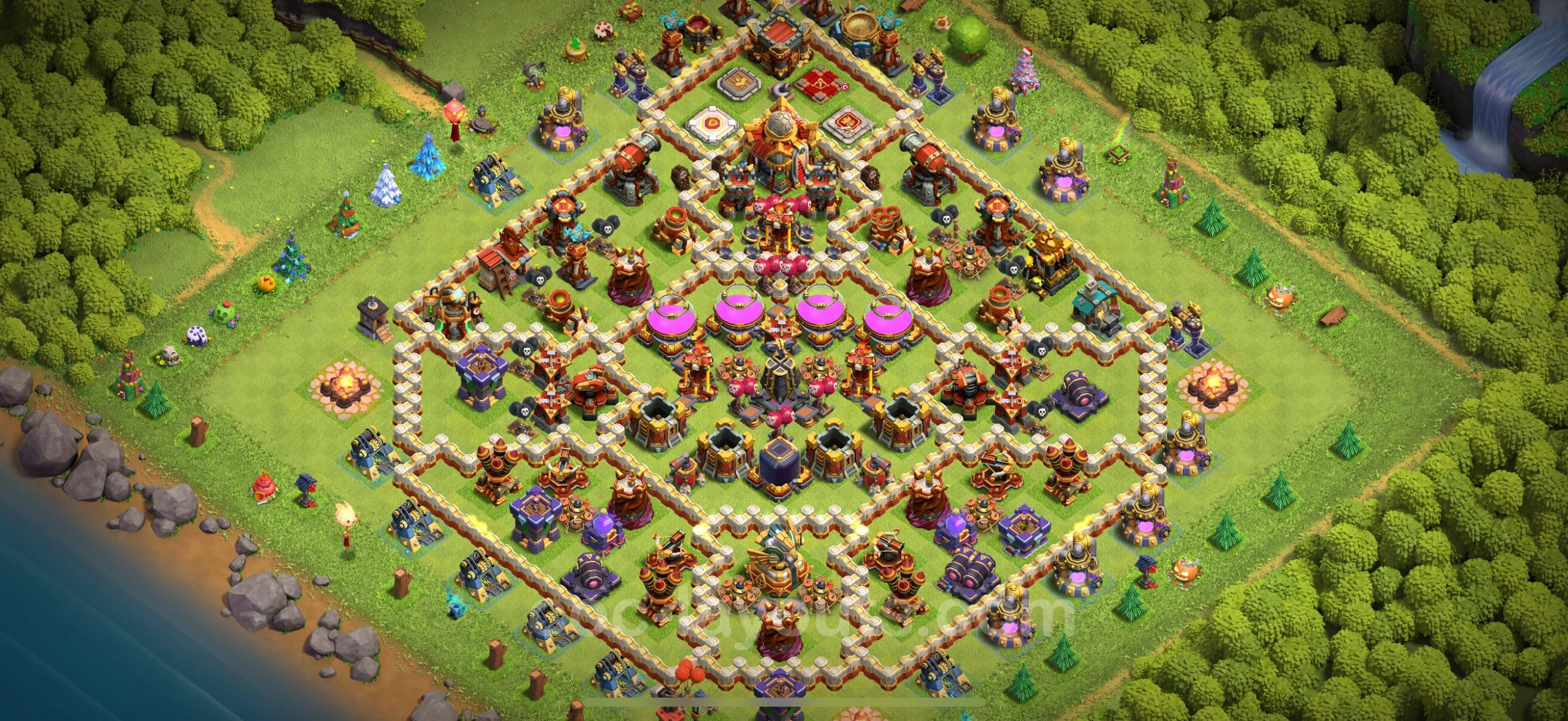Farming Base TH16 with Link - plan / layout / design - Clash of Clans - (#5)