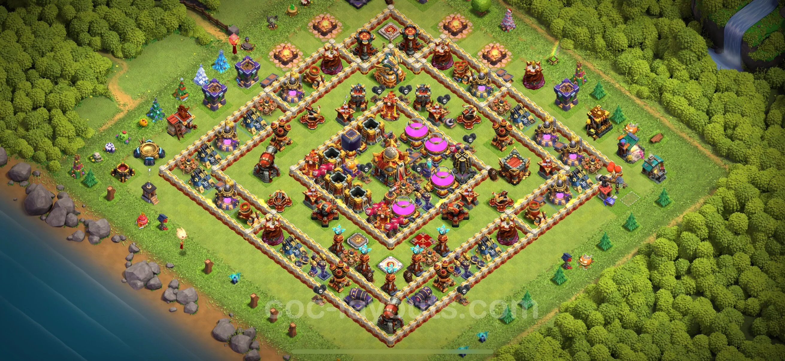 Farming Base TH16 with Link - plan / layout / design - Clash of Clans - (#6) — Фарм TH16