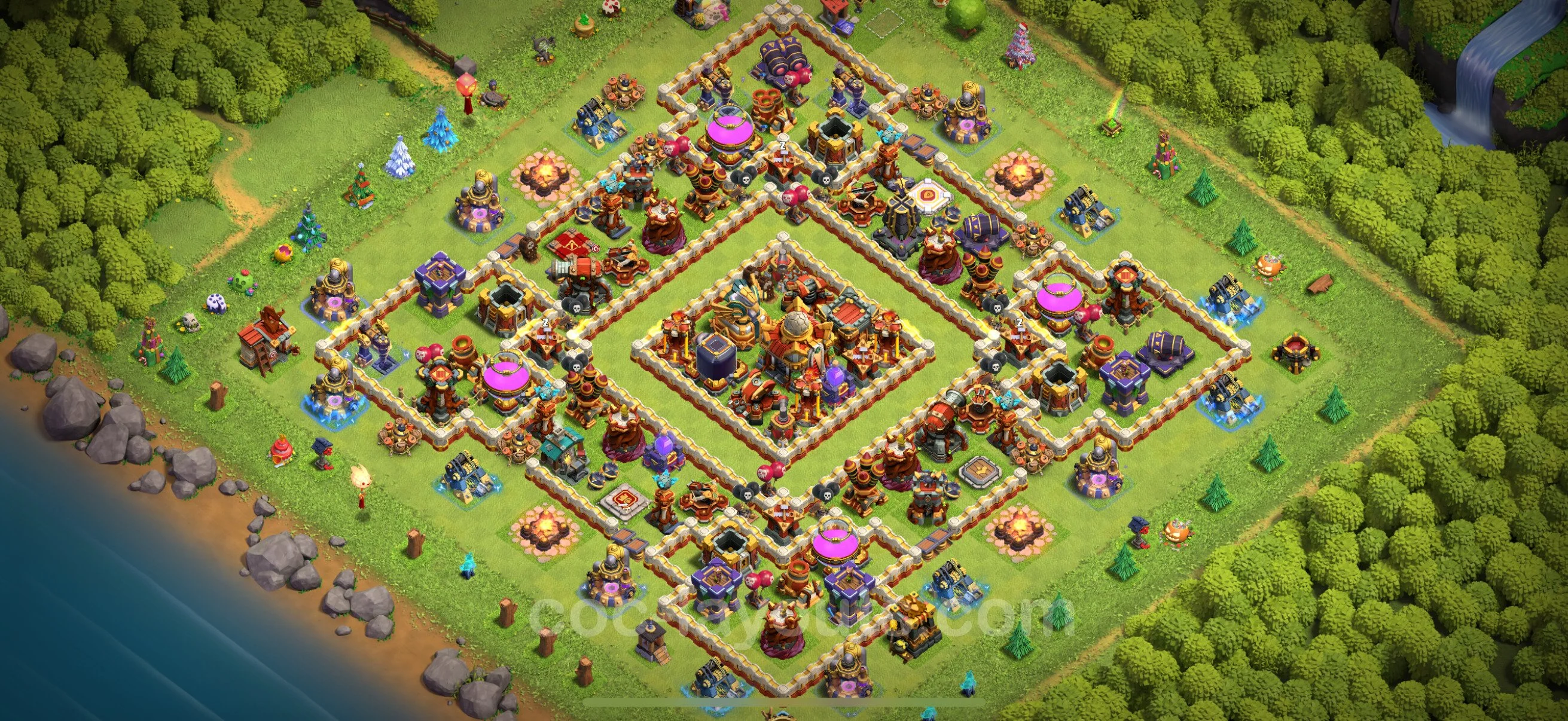Farming Base TH16 with Link - plan / layout / design - Clash of Clans - (#7)