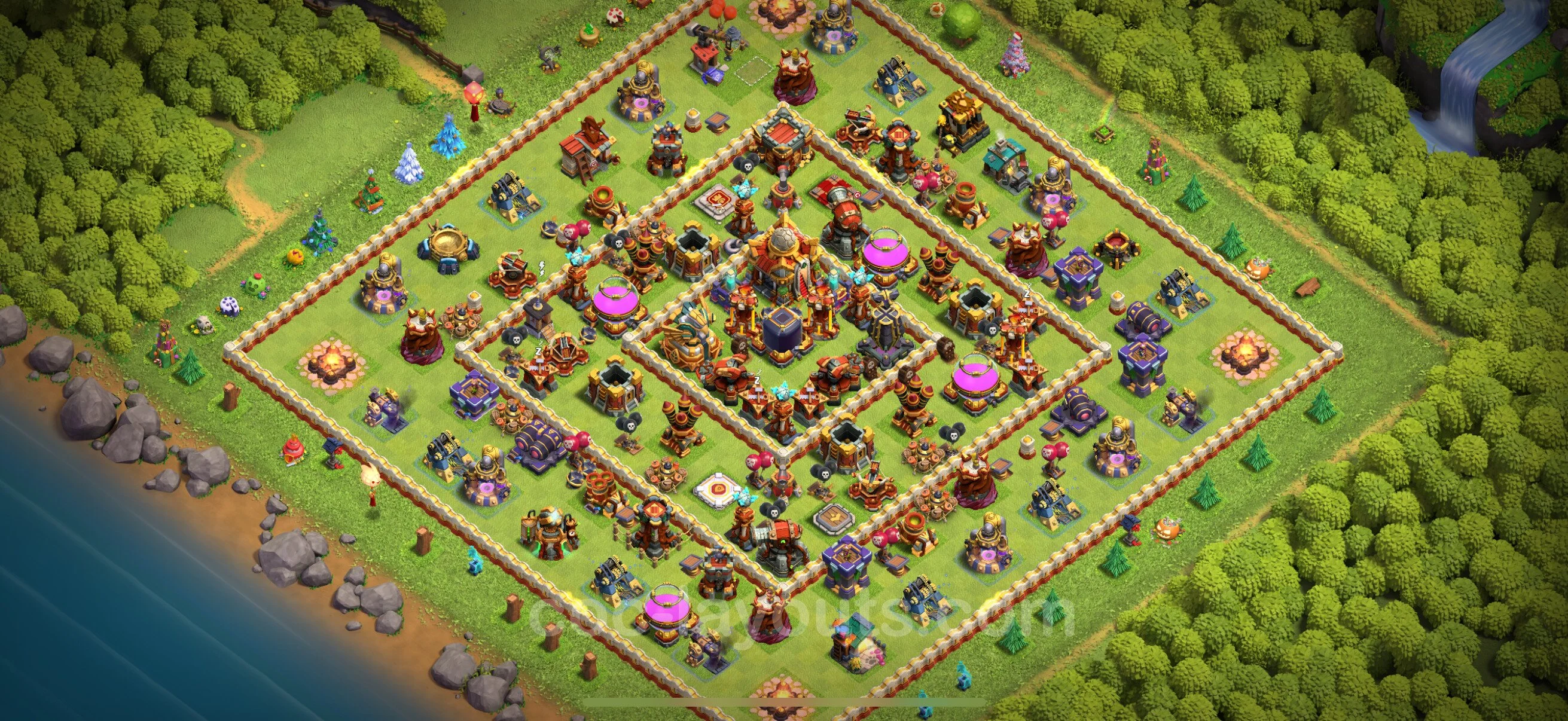 Farming Base TH16 with Link, Anti Air / Electro Dragon - plan / layout / design - Clash of Clans - (#8) — Фарм TH16