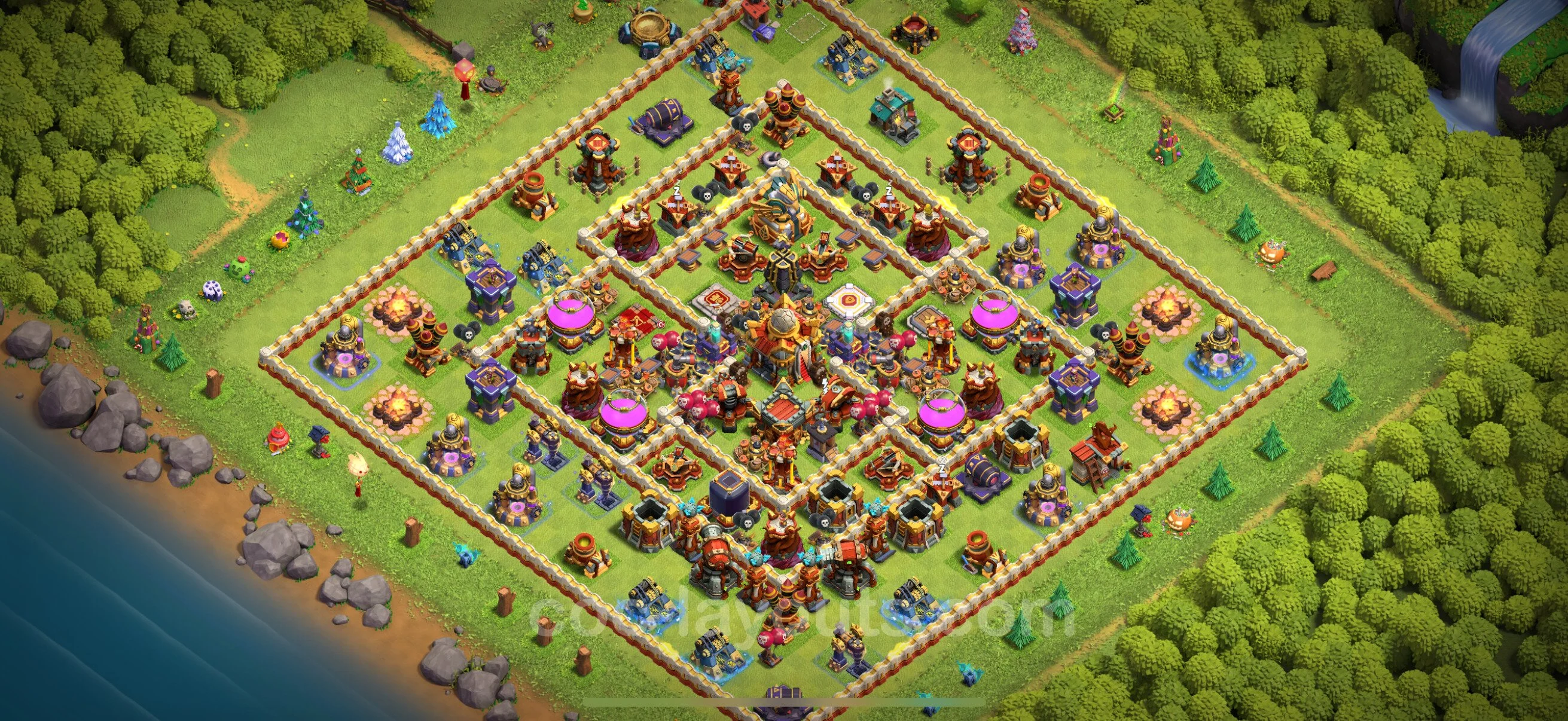 Farming Base TH16 with Link, Anti 3 Stars - plan / layout / design - Clash of Clans - (#9) — Farm TH16