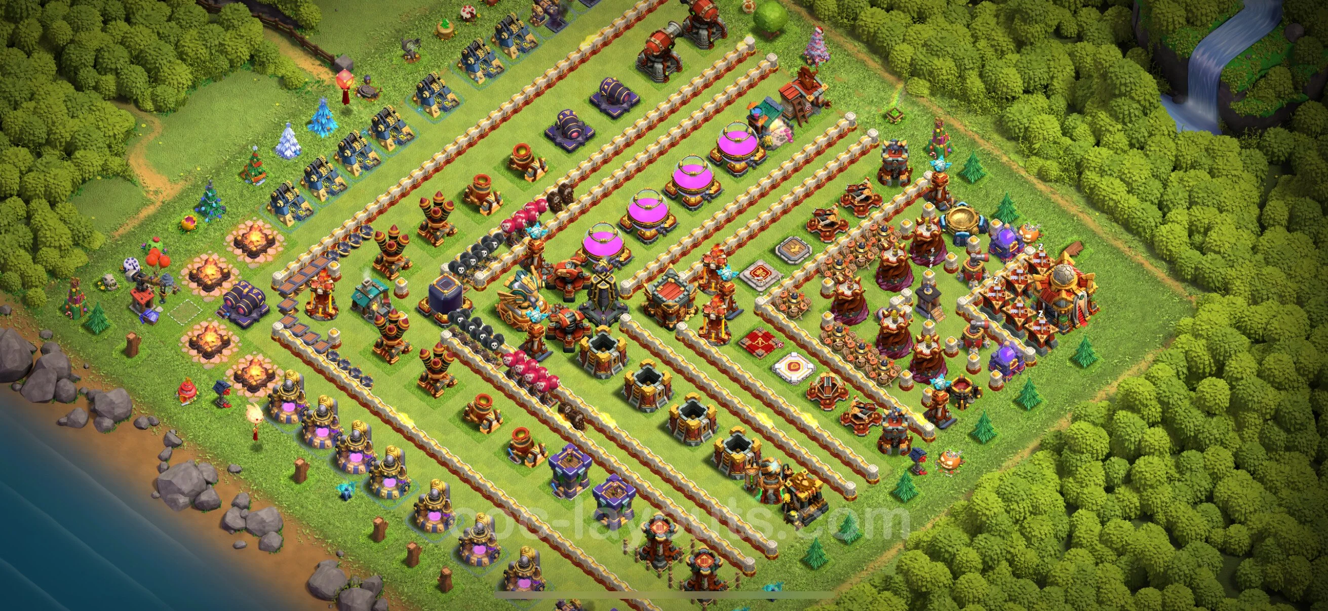Top Troll Funny Base TH16 with Link - Funny Art Plan - Clash of Clans - (#3)