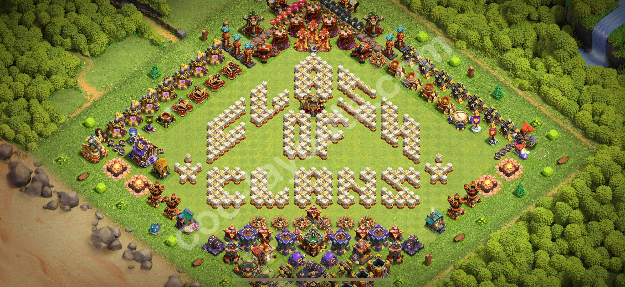 Top Troll Funny Base TH16 with Link - Funny Art Plan 2026 - Clash of Clans - (#7)