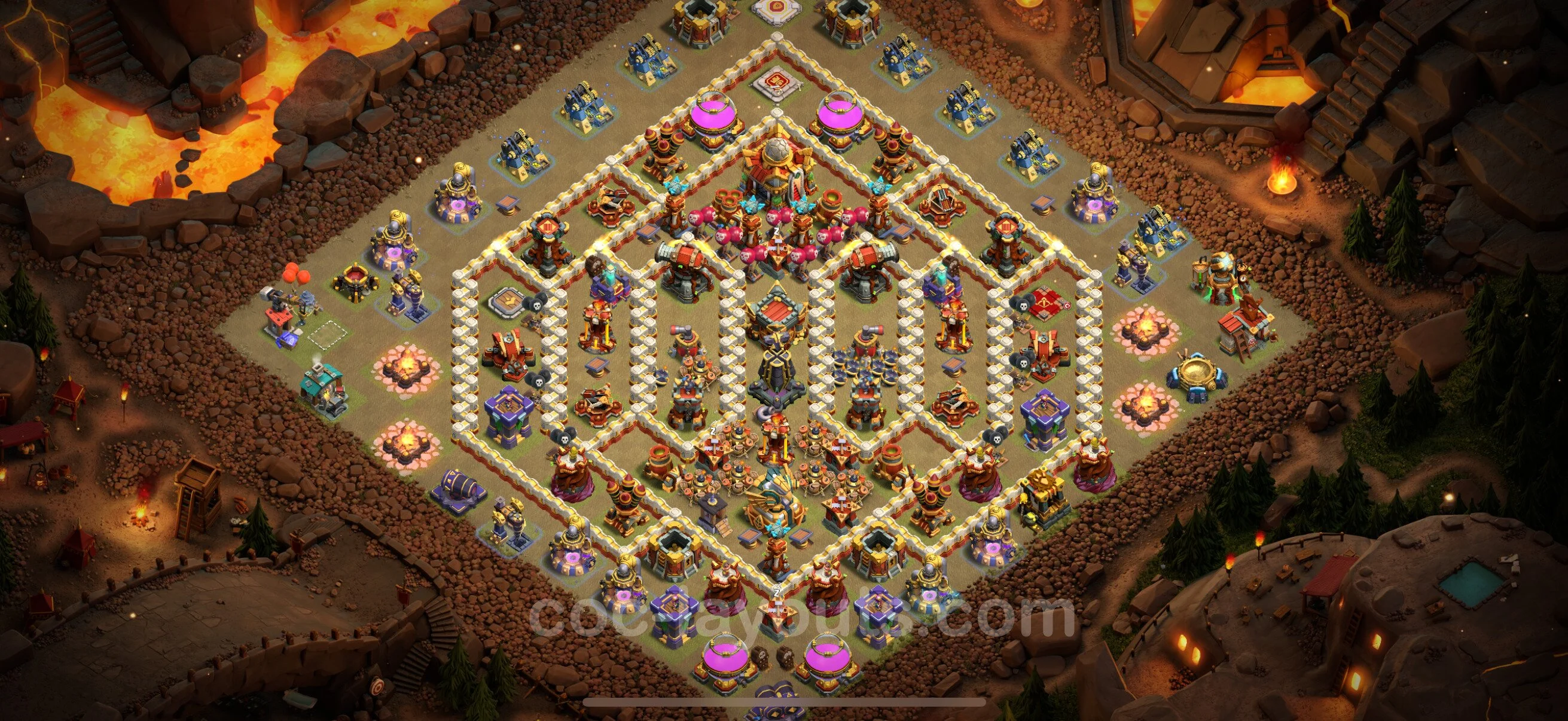 Top War Base TH16 with Link - Anti 3 Stars CWL Plan - Clash of Clans - (#46) — Guerre BH16