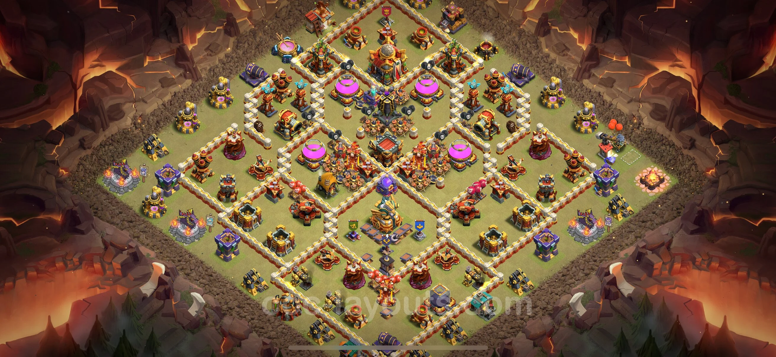 Top War Base TH16 with Link, Hybrid - Anti 2 Stars CWL Plan - Clash of Clans - (#82) — War BH16