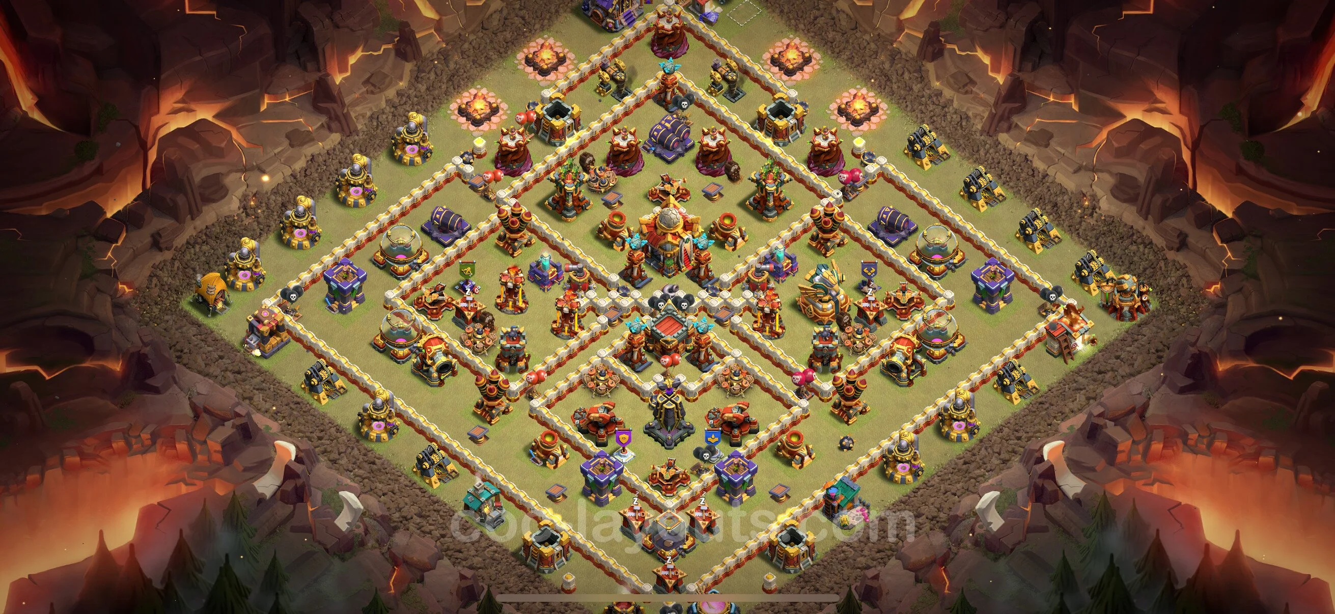 Top War Base TH16 with Link - Anti 3 Stars CWL Plan - Clash of Clans - (#94) — Guerre BH16