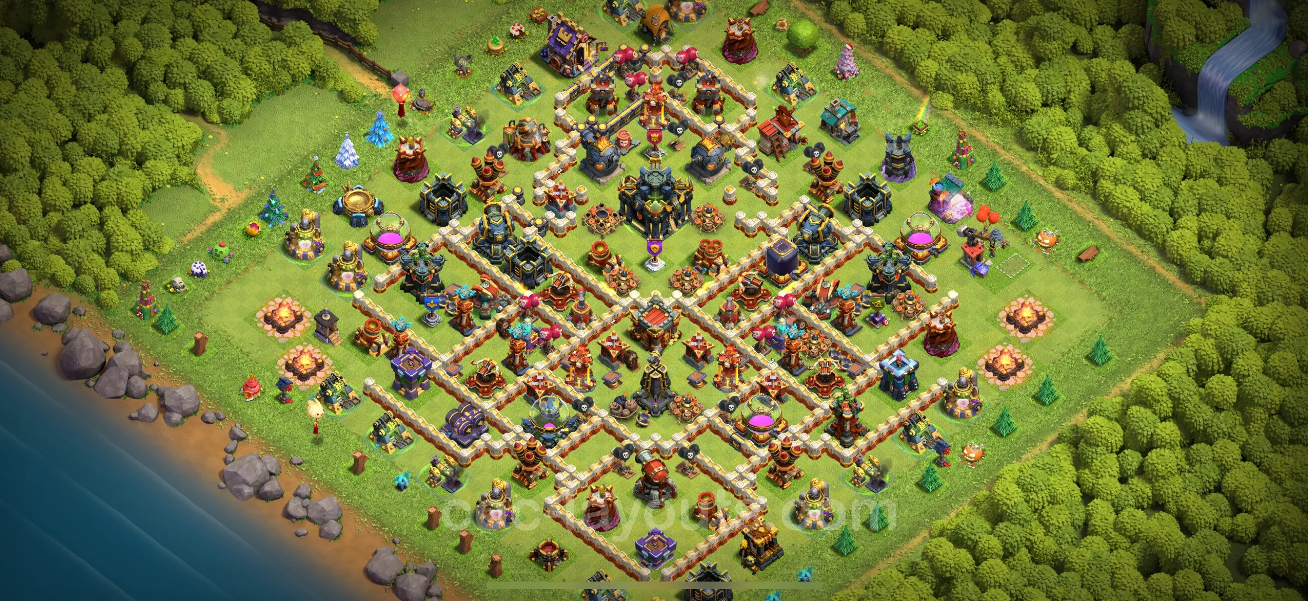 Defense (Trophy) Base TH17 with Link - plan / layout / design - Clash of Clans - (#1)