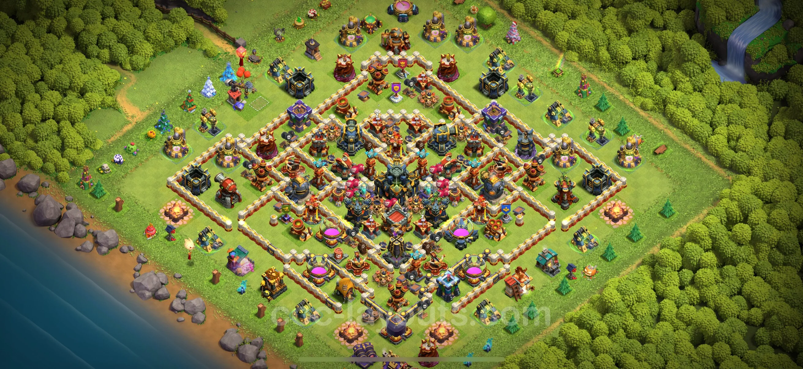 Top Base TH17 with Link - Anti Everything Defence Plan - Clash of Clans - (#10) — Захист TH17