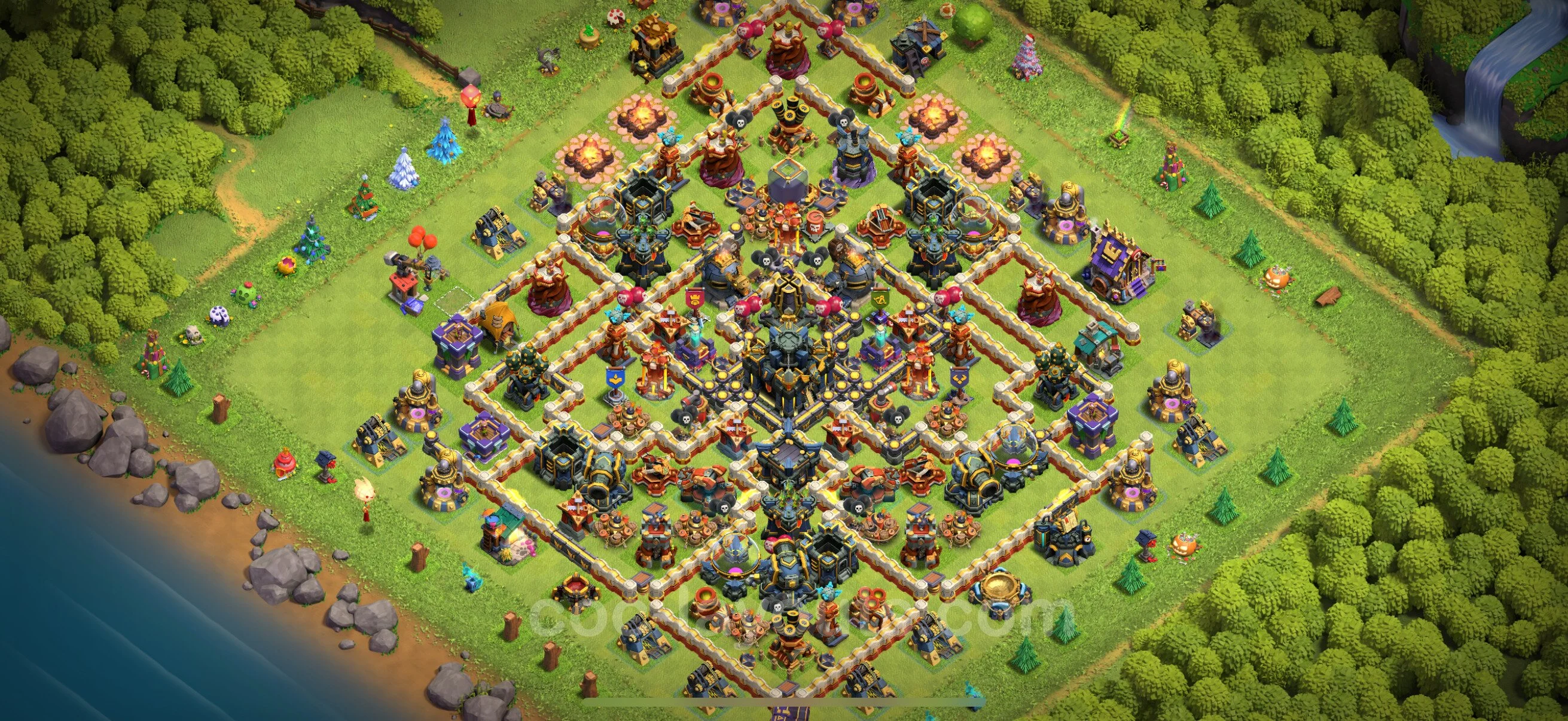 Anti 2 Stars Base TH17 with Link, Hybrid - best plan / layout / design - Clash of Clans - (#16) — Defense TH17
