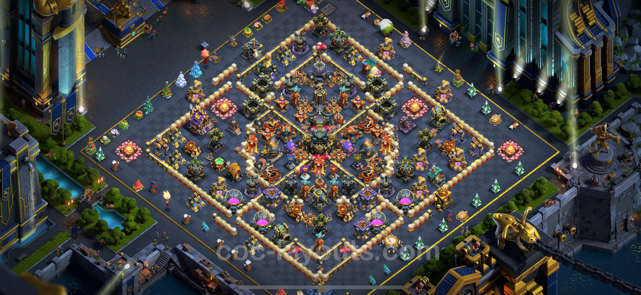 Defense (Trophy) Base TH17 with Link, Hybrid - plan / layout / design - Clash of Clans - (#24) — Defense TH17