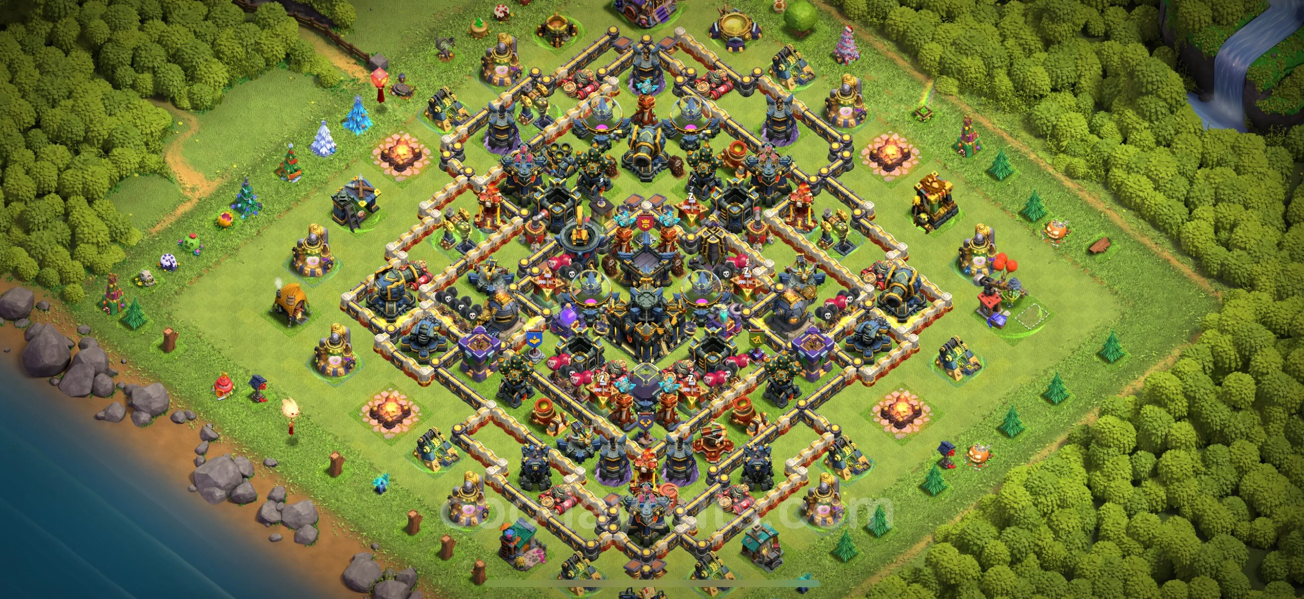 Anti 2 Stars Base TH17 with Link, Hybrid - best plan / layout / design - Clash of Clans - (#30) — Defense TH17