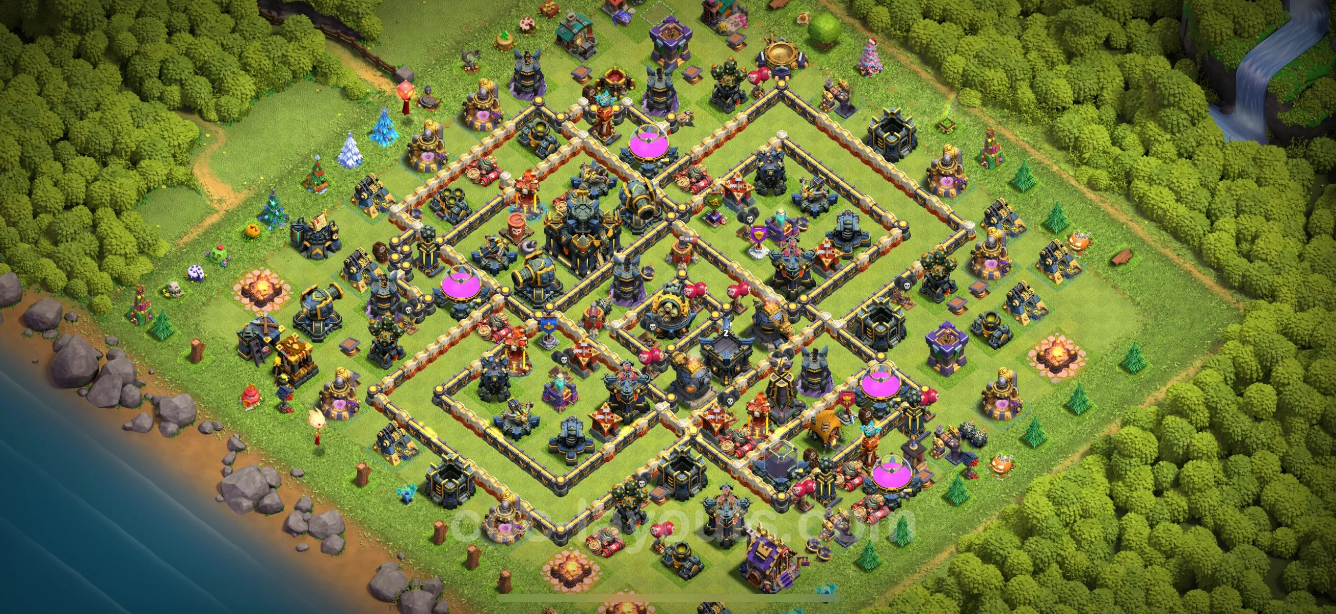 Defense (Trophy) Base TH17 with Link - plan / layout / design - Clash of Clans - (#35) — Защита TH17