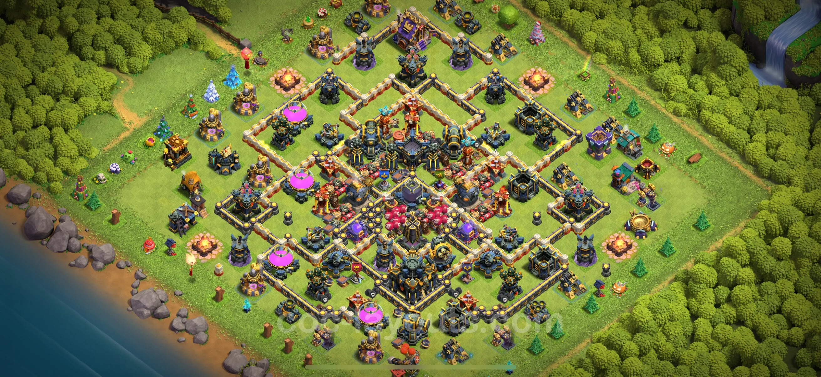 Anti 3 Stars Base TH17 with Link - best plan / layout / design - Clash of Clans - (#36) — Verdediging TH17