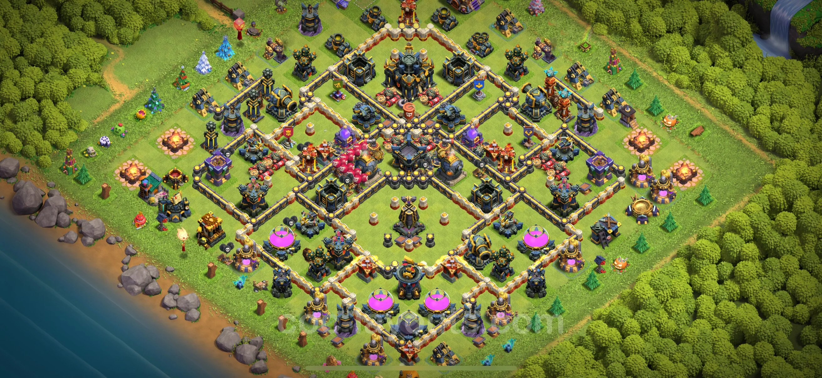 Anti 2 Stars Base TH17 with Link, Hybrid - best plan / layout / design - Clash of Clans - (#37) — Defense TH17