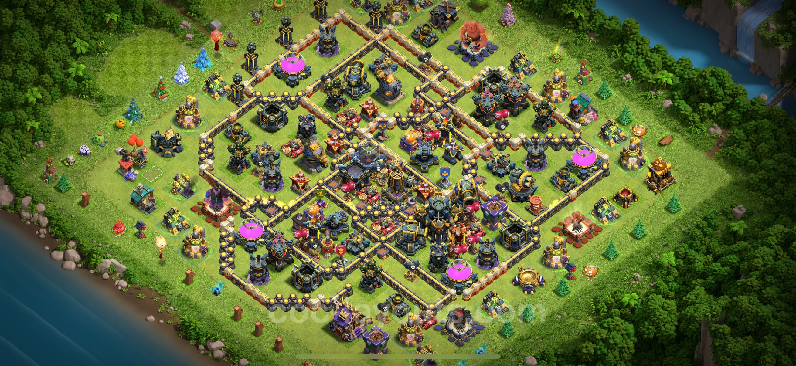 Anti 3 Stars Base TH17 with Link, Hybrid - best plan / layout / design - Clash of Clans - (#38) — Захист TH17