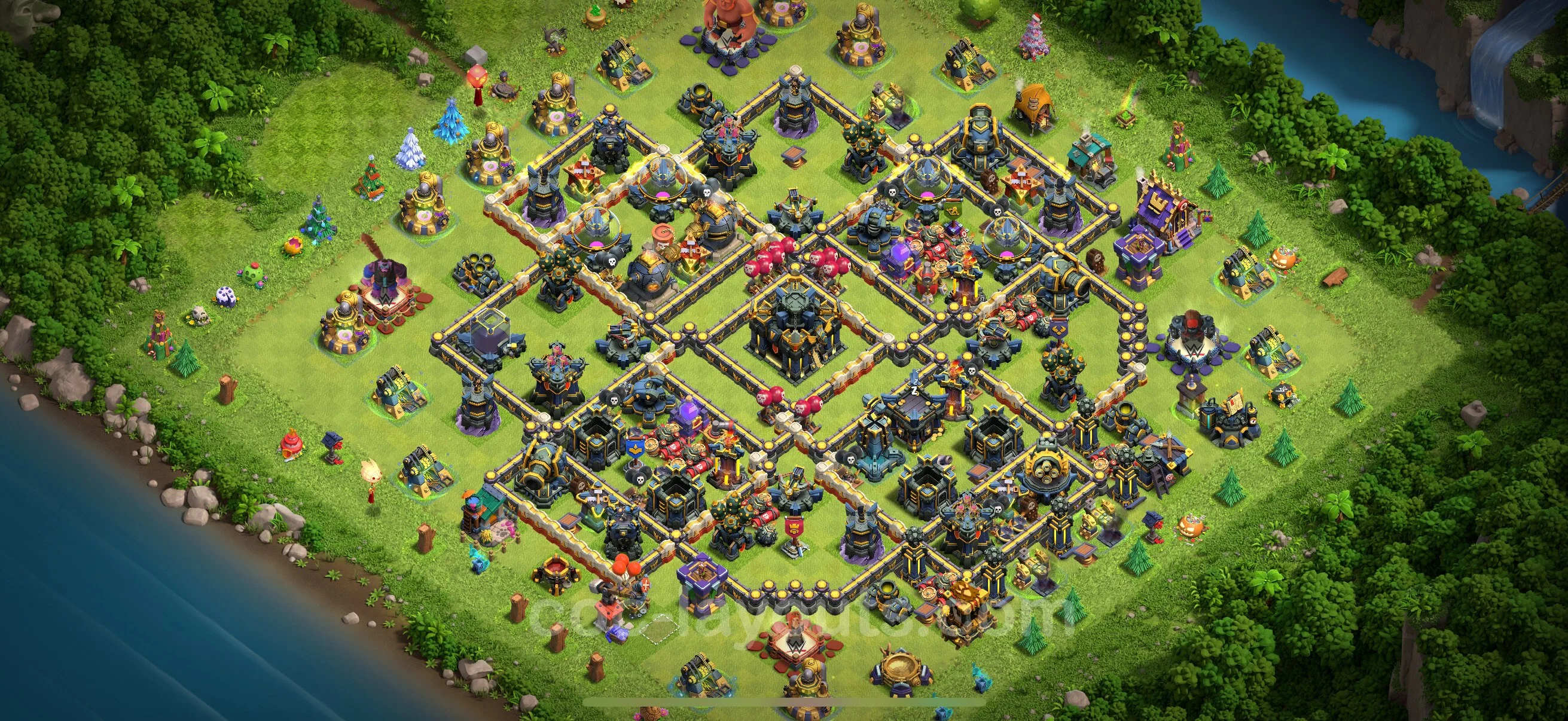 Anti 3 Stars Base TH17 with Link, Hybrid - best plan / layout / design - Clash of Clans - (#41) — Защита TH17
