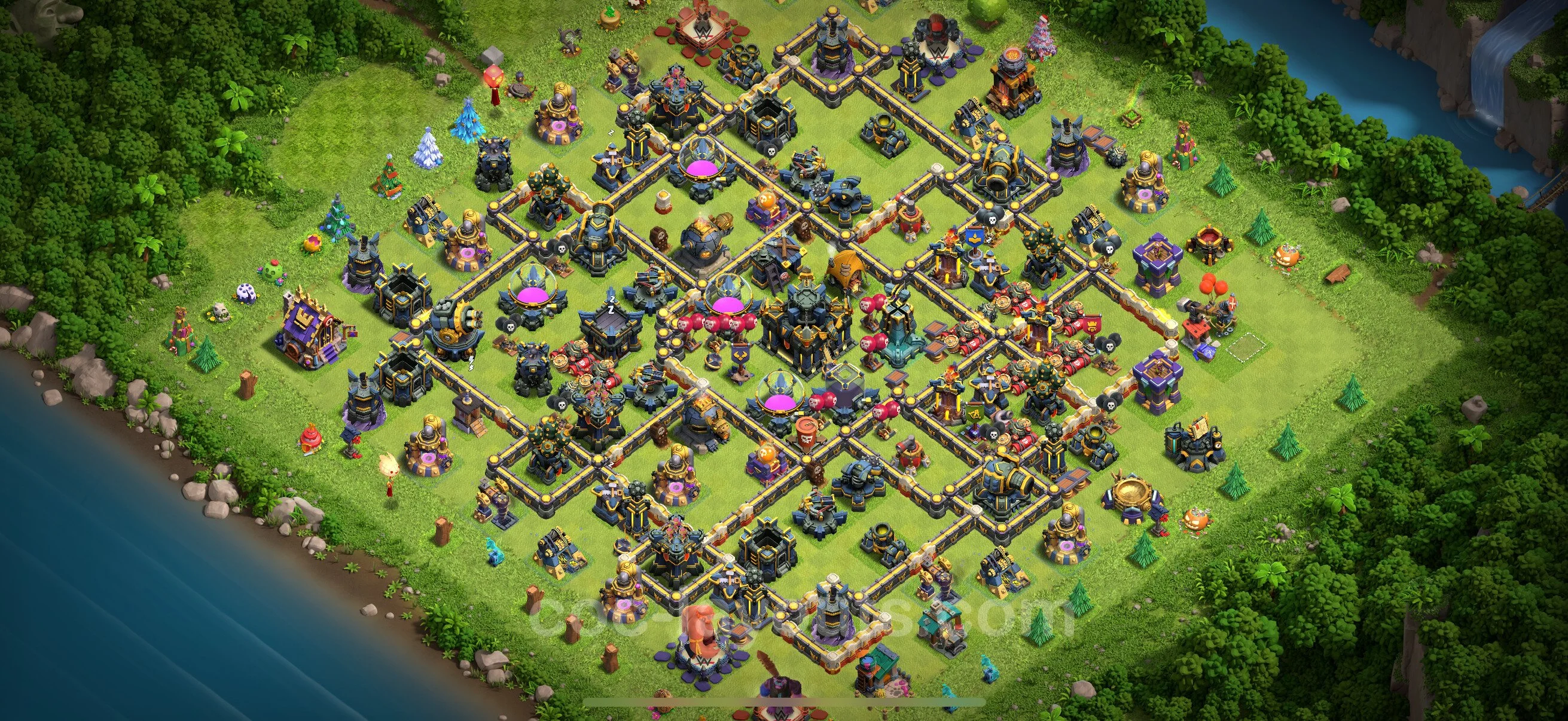 Defense (Trophy) Base TH17 with Link, Hybrid - plan / layout / design - Clash of Clans - (#43) — Obrona TH17