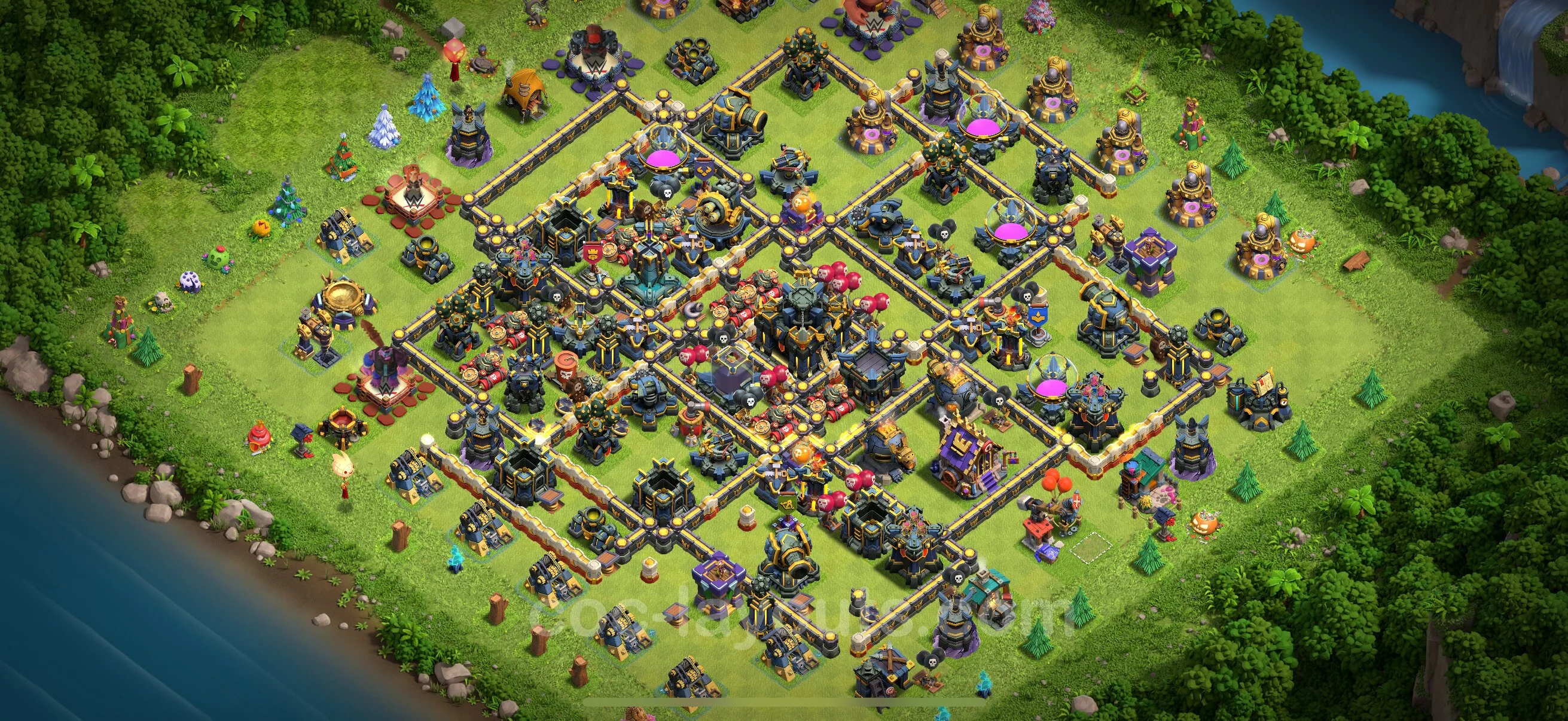 Defense (Trophy) Base TH17 with Link, Hybrid - plan / layout / design - Clash of Clans - (#44) — Défense TH17