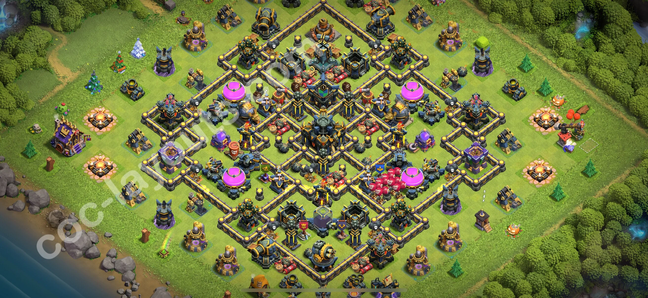 Anti 2 Stars Base TH17 with Link, Hybrid - best plan / layout / design - Clash of Clans 2026 - (#56) — Obrona TH17