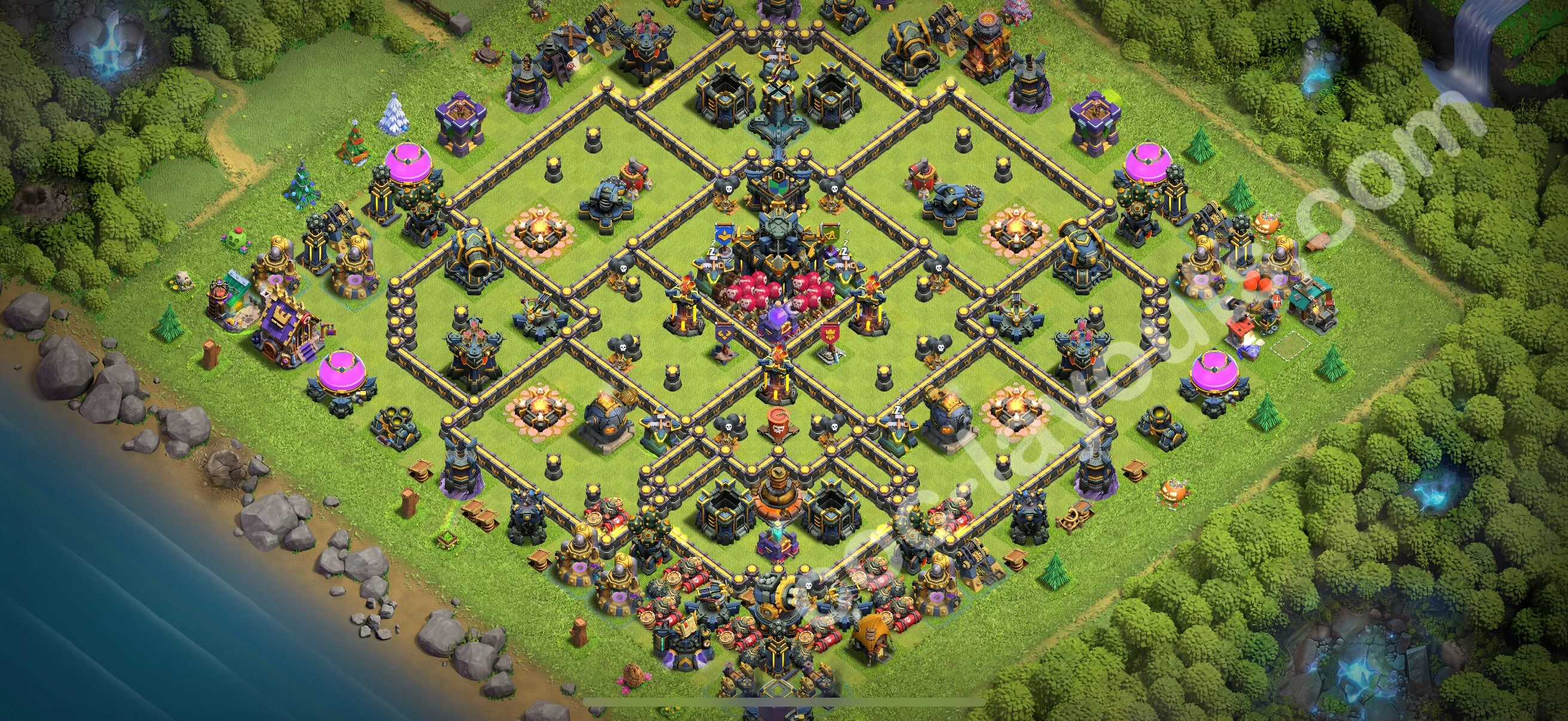 Anti 2 Stars Base TH17 with Link, Anti Everything - best plan / layout / design - Clash of Clans 2026 - (#59) — Защита TH17