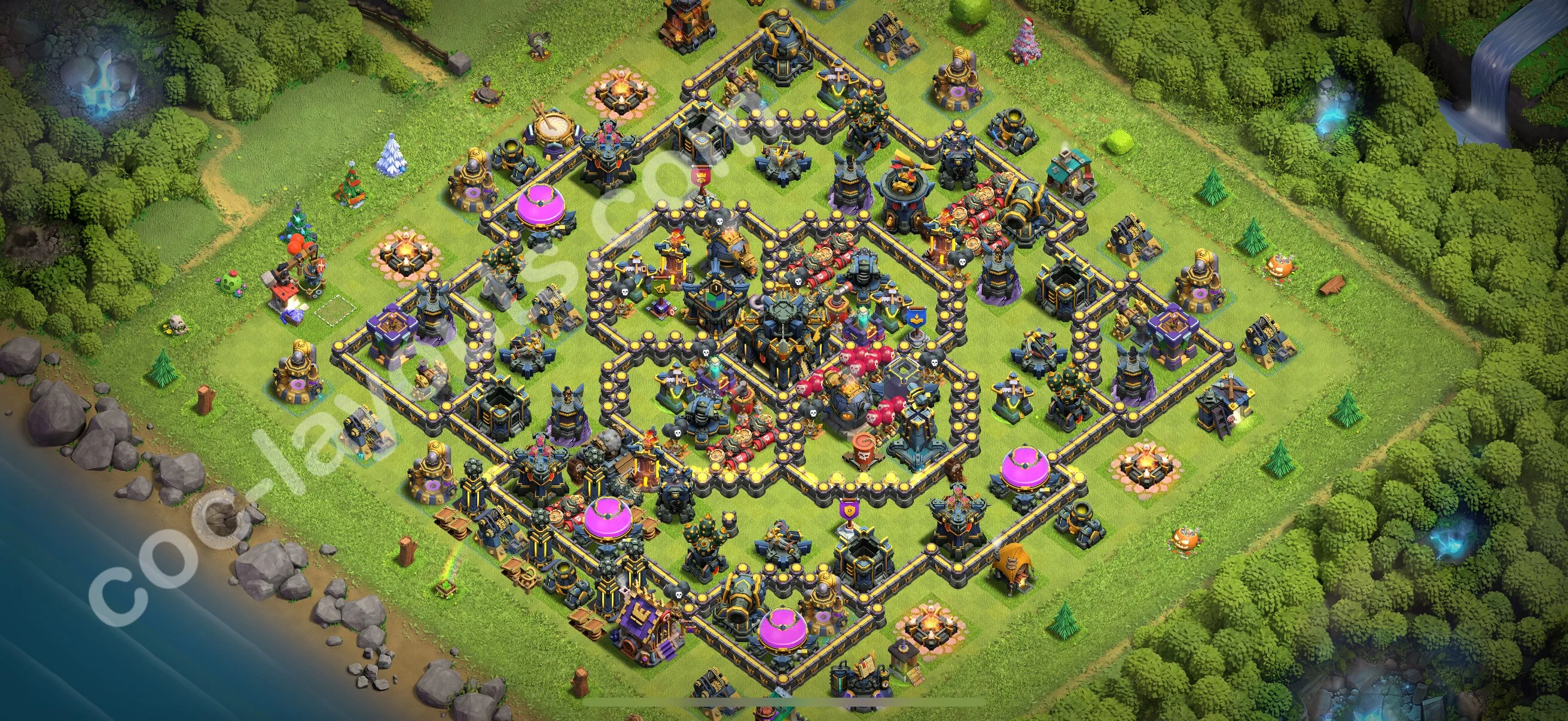 Anti 3 Stars Base TH17 with Link, Hybrid - best plan / layout / design - Clash of Clans 2026 - (#61) — Defense TH17