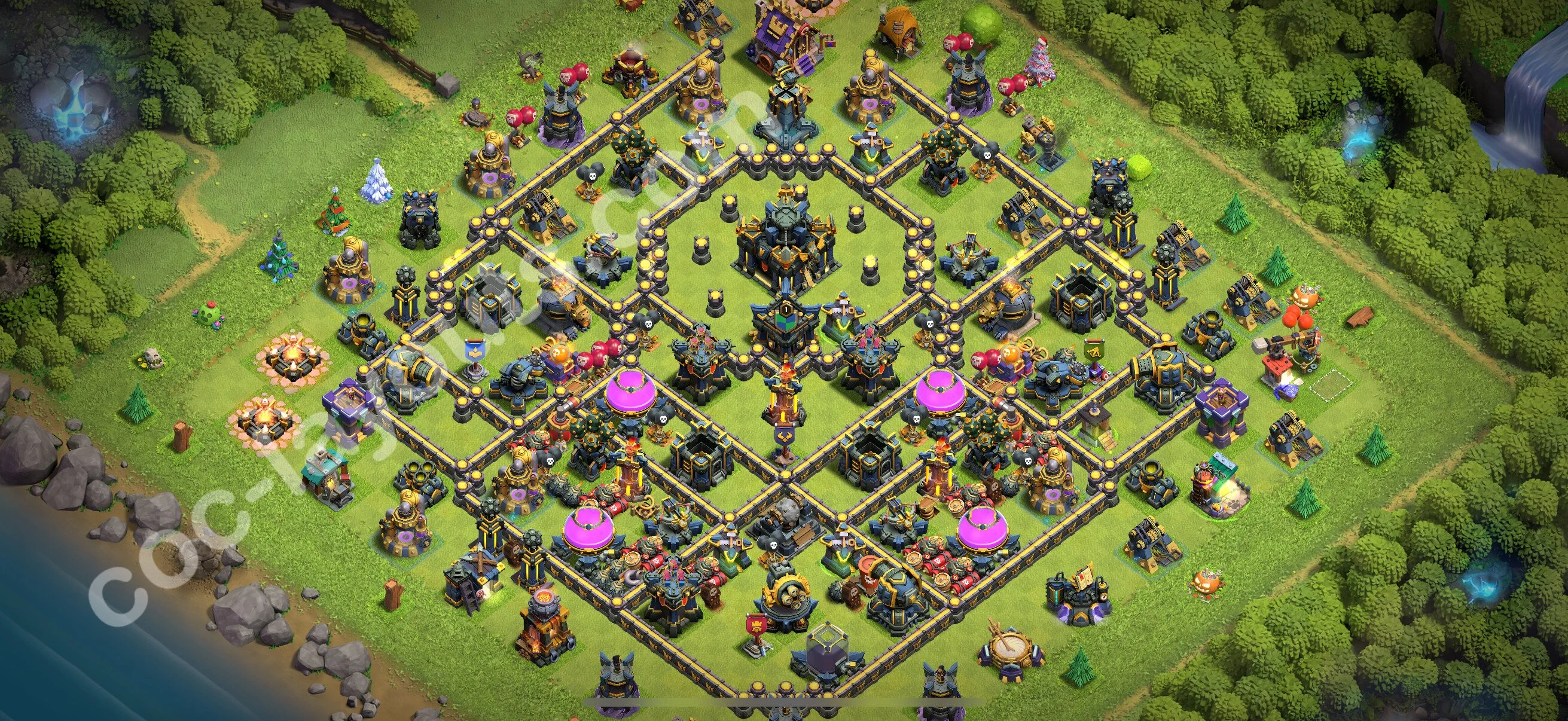 Anti 3 Stars Base TH17 with Link, Hybrid - best plan / layout / design - Clash of Clans 2026 - (#62) — Defense TH17
