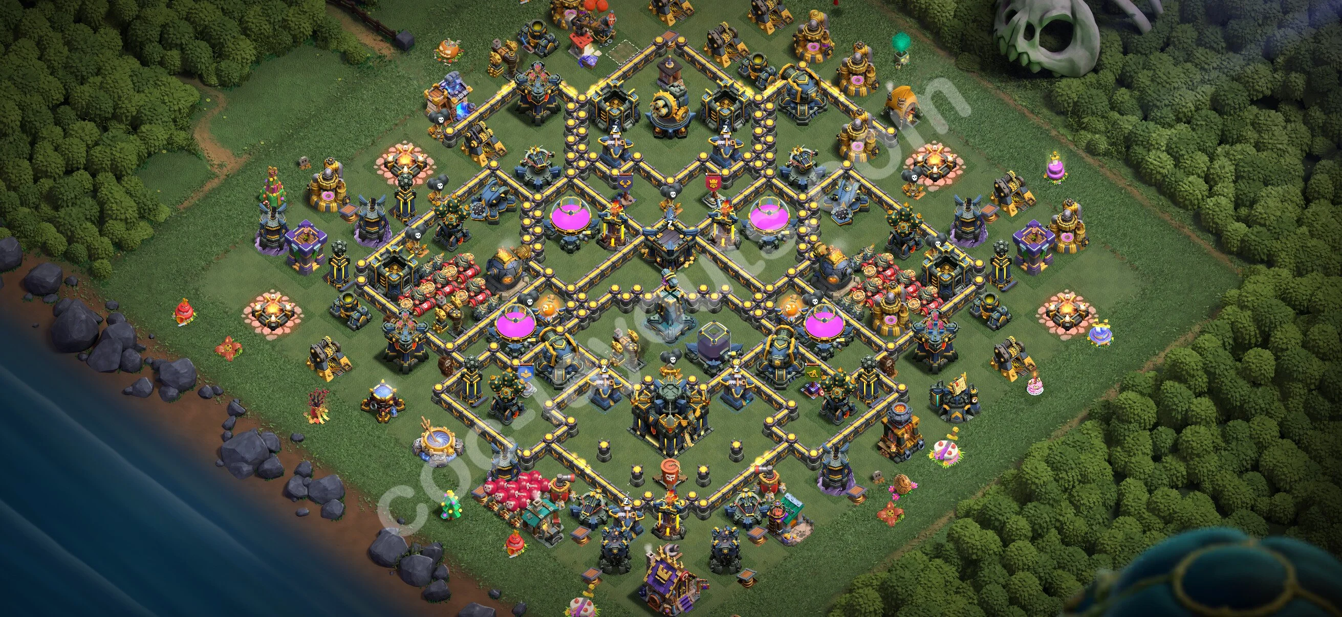 Defense (Trophy) Base TH17 with Link, Hybrid - plan / layout / design - Clash of Clans 2026 - (#72) — Obrona TH17