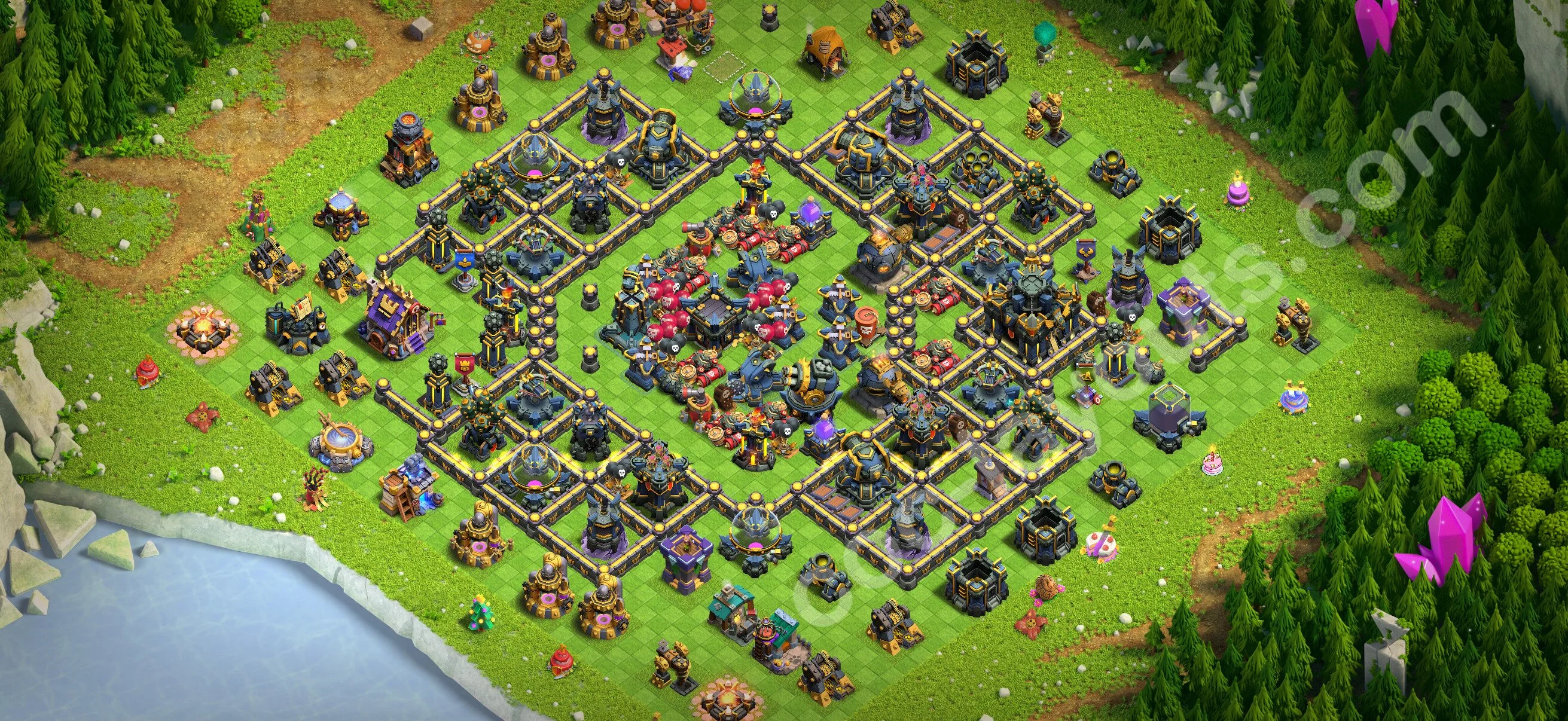 Anti 3 Stars Base TH17 with Link, Anti Everything - best plan / layout / design - Clash of Clans 2026 - (#74) — Defense TH17